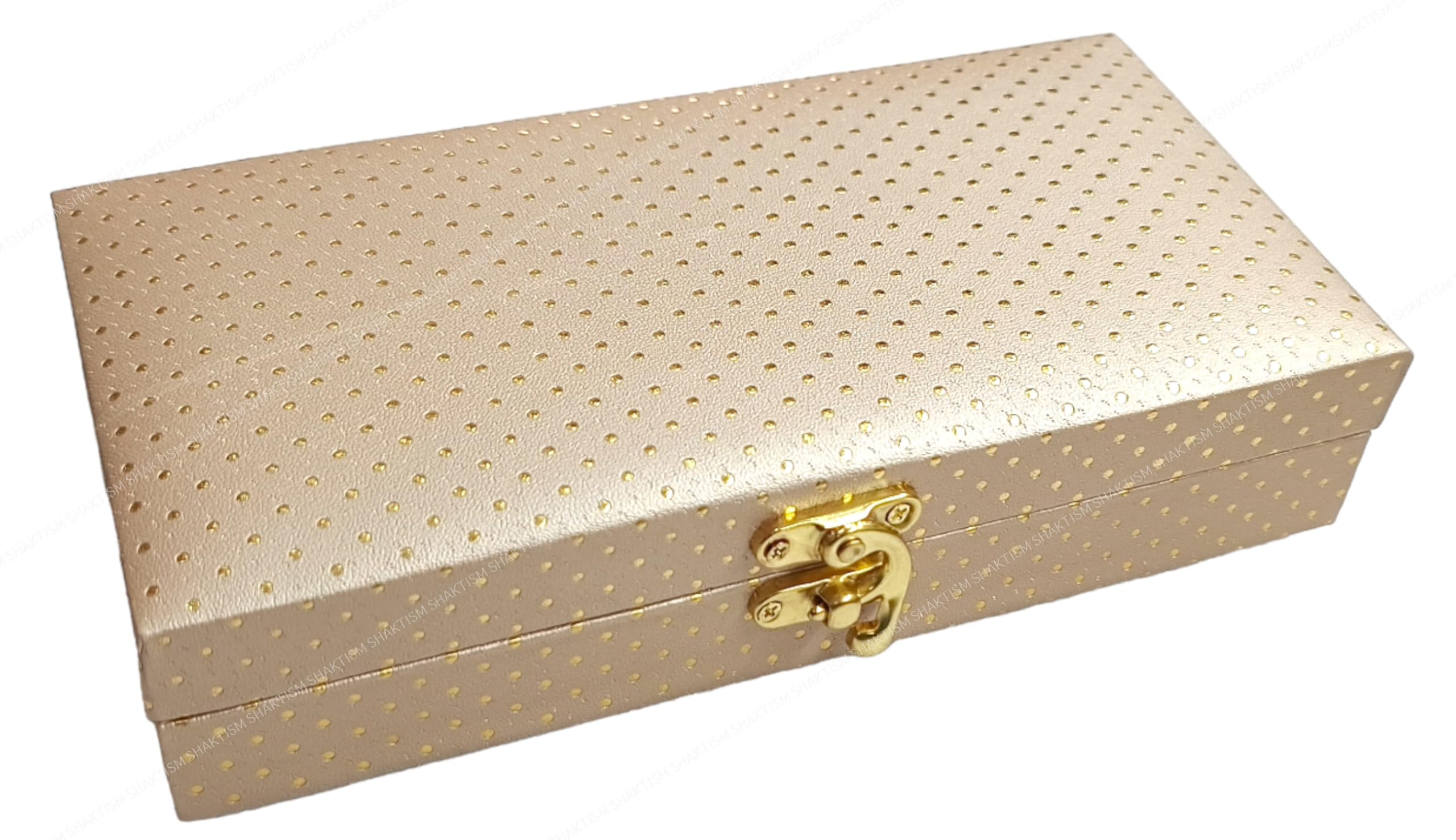 SHAKTISM Decorative and Attractive Box Cash Box, Shagun Box, Jewellery Box, Money Box Envelop Wedding, Gift Box, Bangel box With Golden Dotted Embroidery Design (Pack of 1Pc) (Beige)