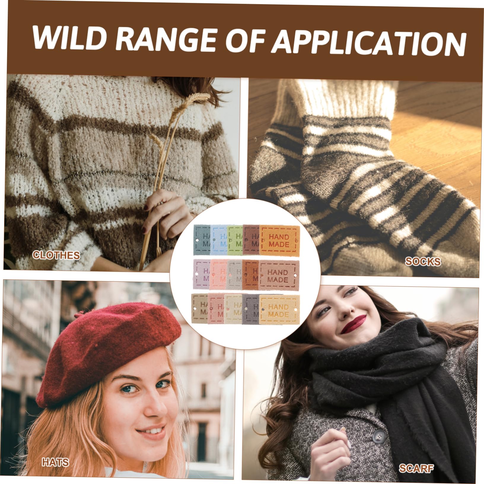 Lot De 3 étiquettes En Cuir Végétal 5x1,5 Cm – À Coudre Ou à Coller – Unique Comme Vous