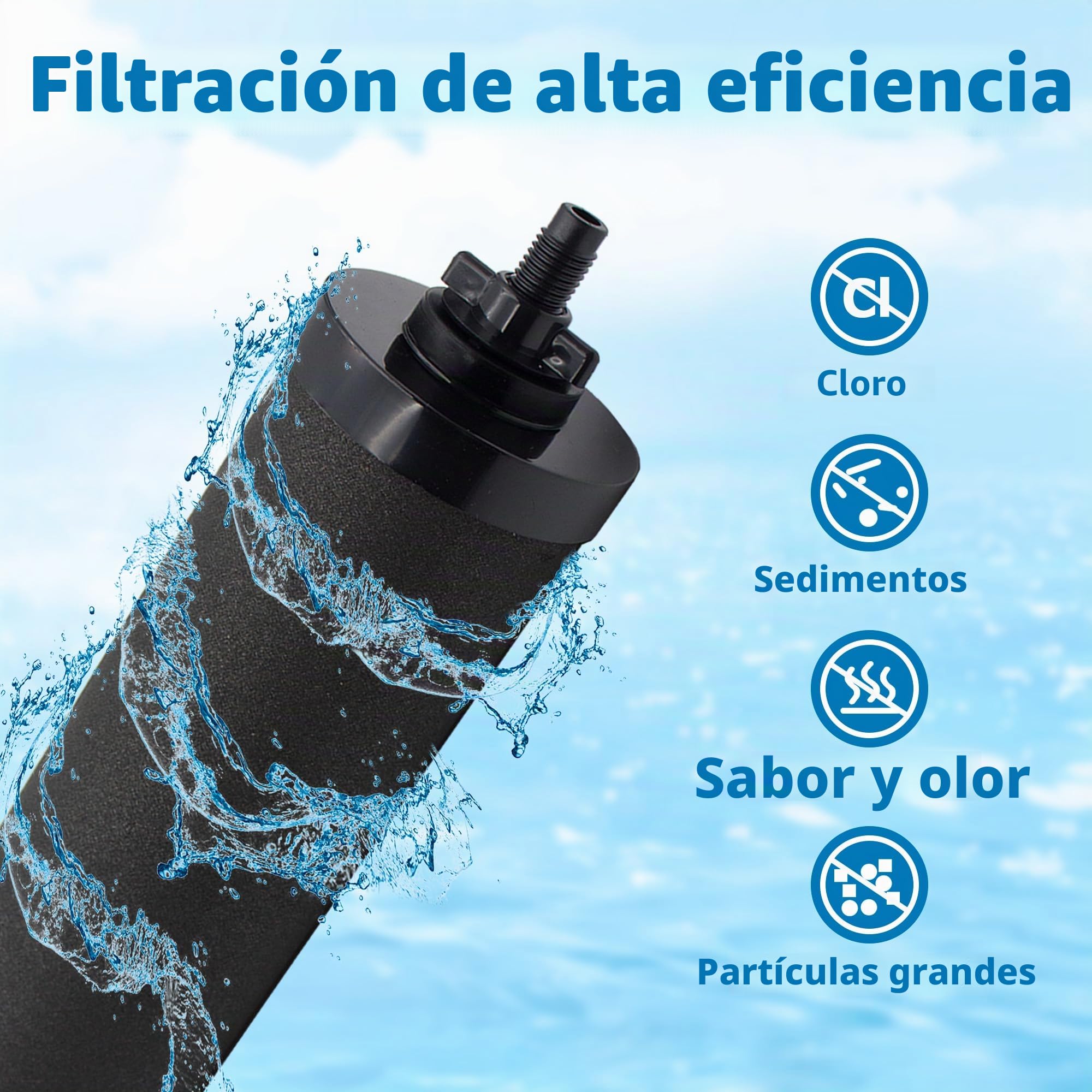 Filtro de agua de repuesto para filtros de carbón activado negro BB9-2®, paquete de 4