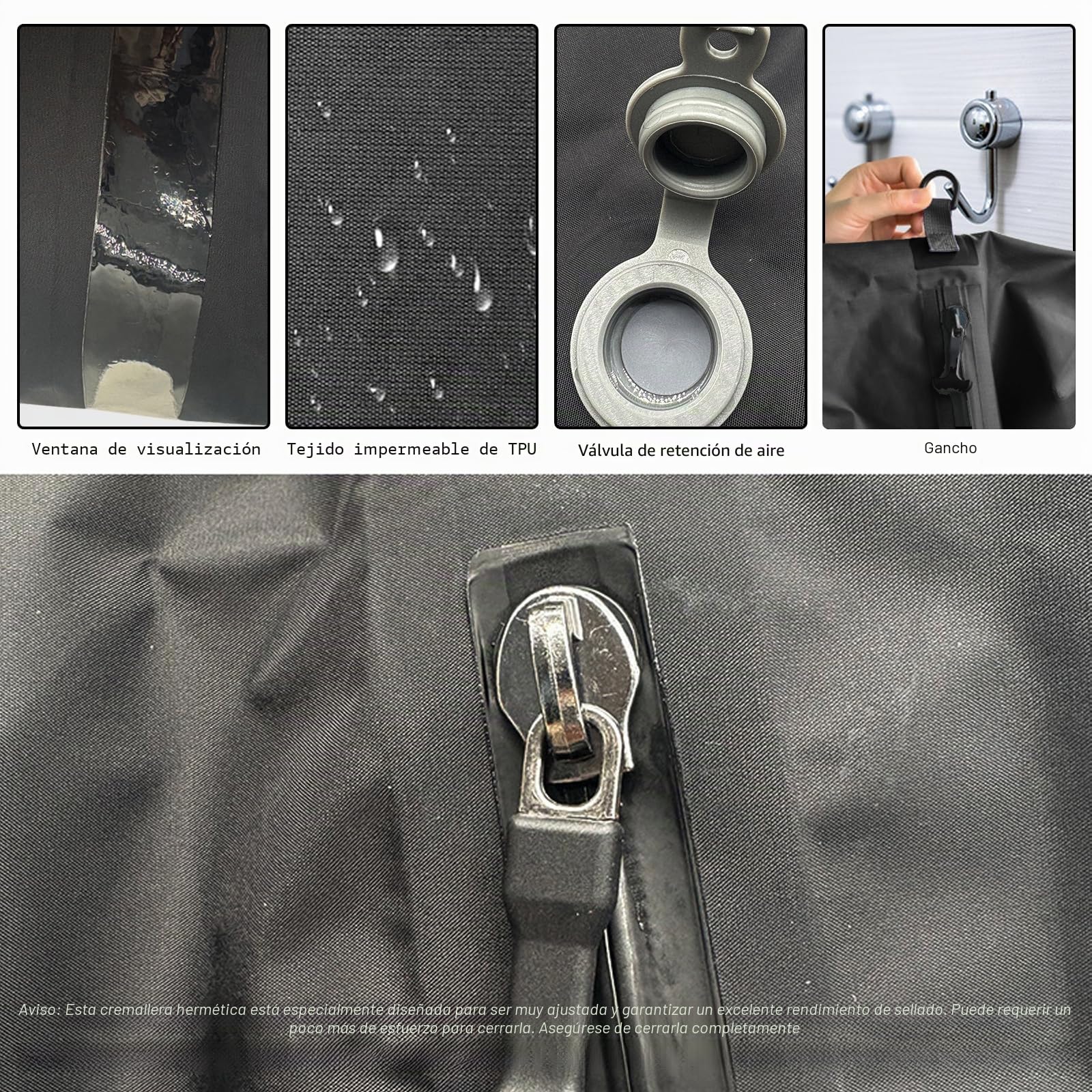 Paquete de 2 bolsas al vacío de TPU con bomba de aire eléctrica, para ropa, reutilizables, cubos de viaje impermeables de nylon 70D con cierre de cremallera y válvula hermética, organizador hermético