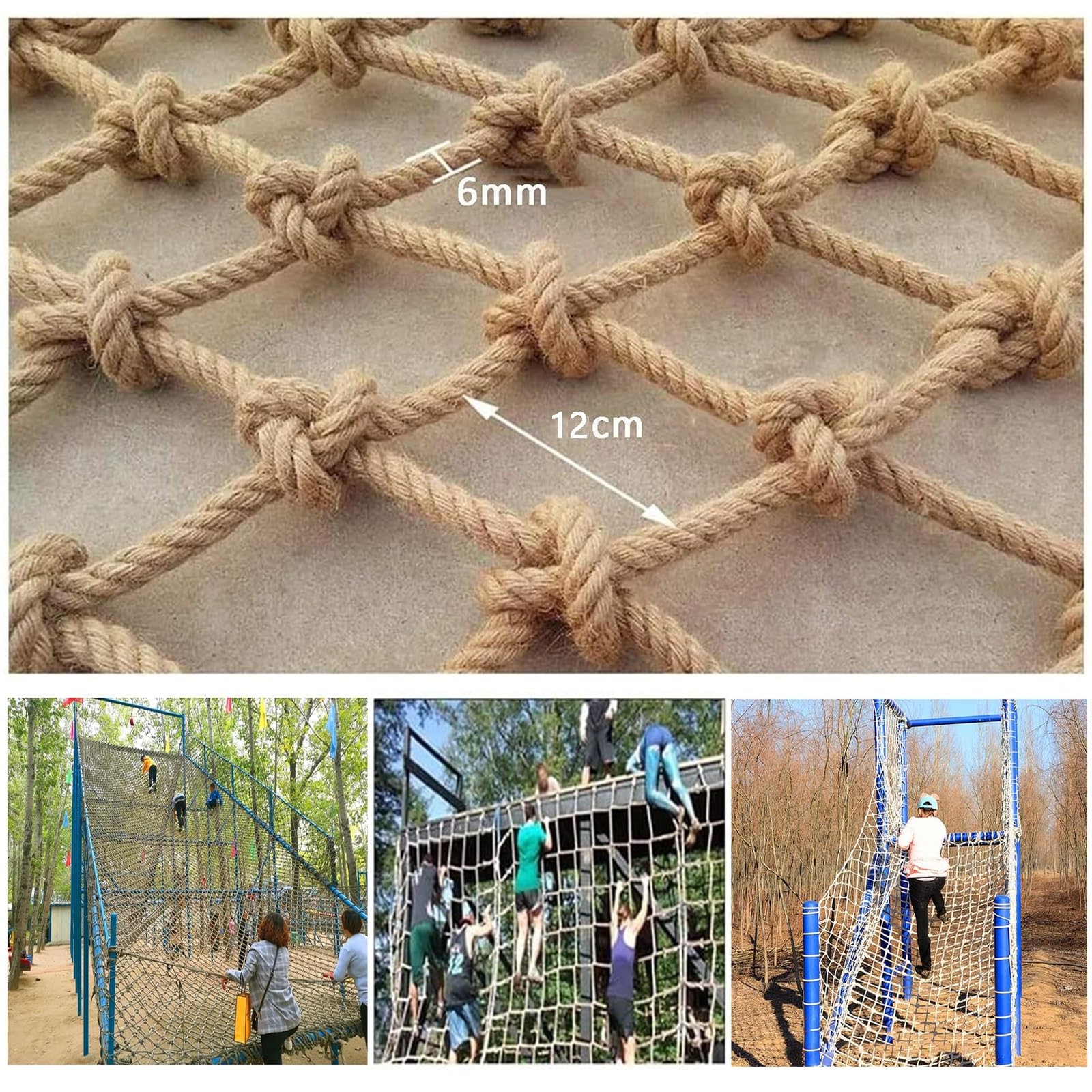Heavy Du Outdoor - Rete da arrampicata per bambini e adulti, 4 x 7 m, per altalene, case sugli alberi, accessori per parchi giochi, rete da arrampicata