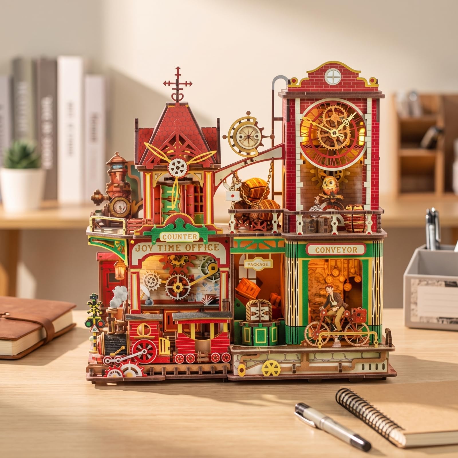 Modellino di Ufficio Postale Creativo Miniatura Fai da Te Decorativo Modellismo per Collezionisti, Libreria, Scrivania, Ufficio Postale Joy Time MX-005 Con Istruzioni In Cinese