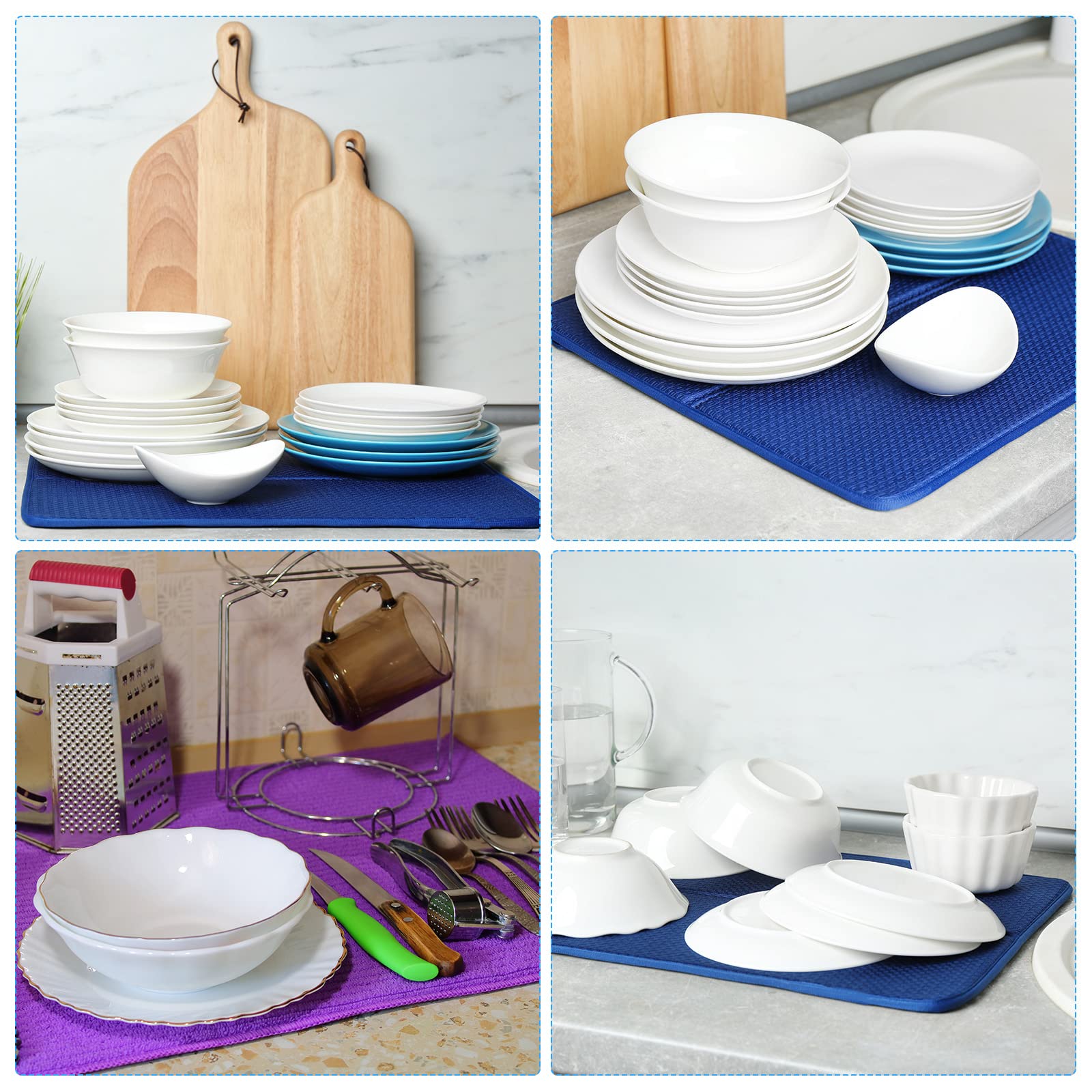 Amazon.co.jp: uxcell 食器乾燥用マット マイクロファイバー 食器棚