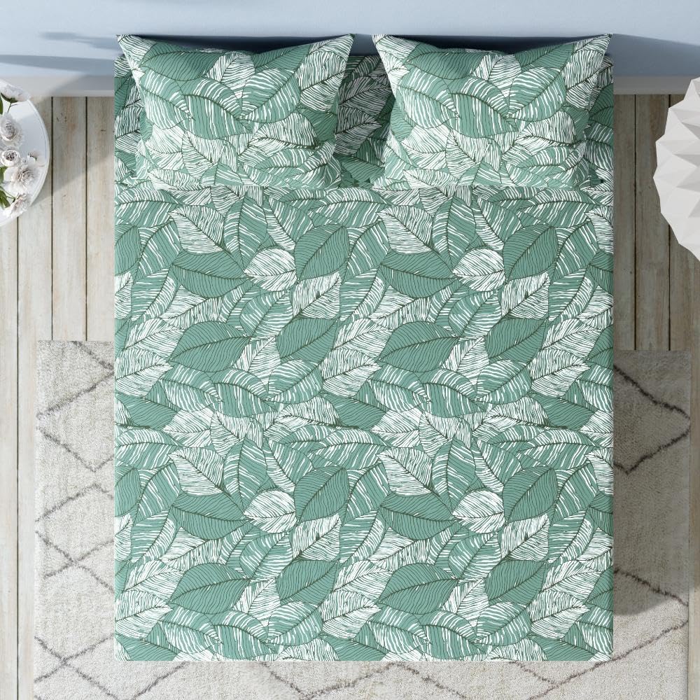 Wakefit Cotton Flat Bedsheet | 220 TC Bedsheet For Single Size Bed Floral With 1 Pillow Cover | Miller - 90X60 Inches,Assorted