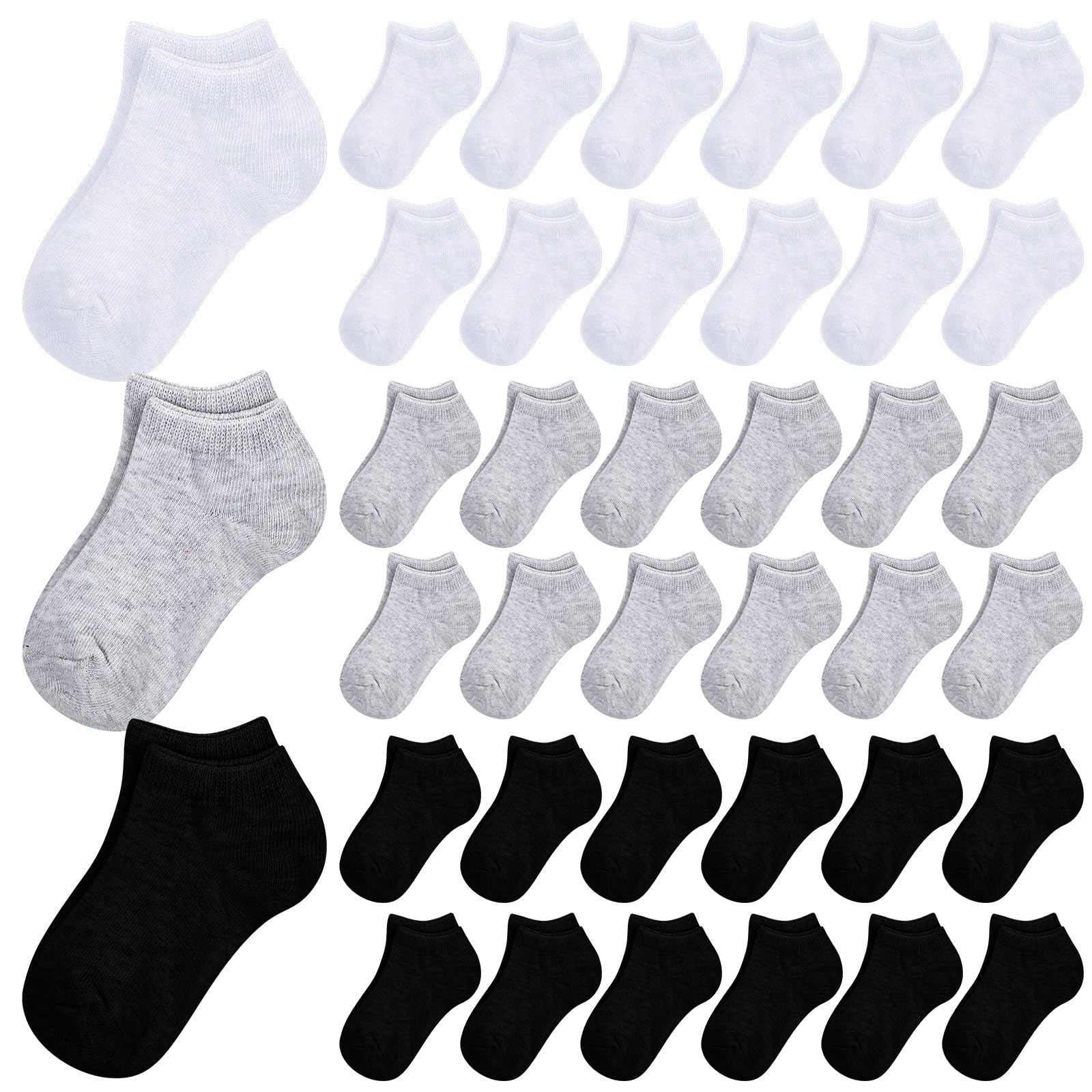 Handepo 50 Pairs Toddler Kids Ankle Socks Bulk