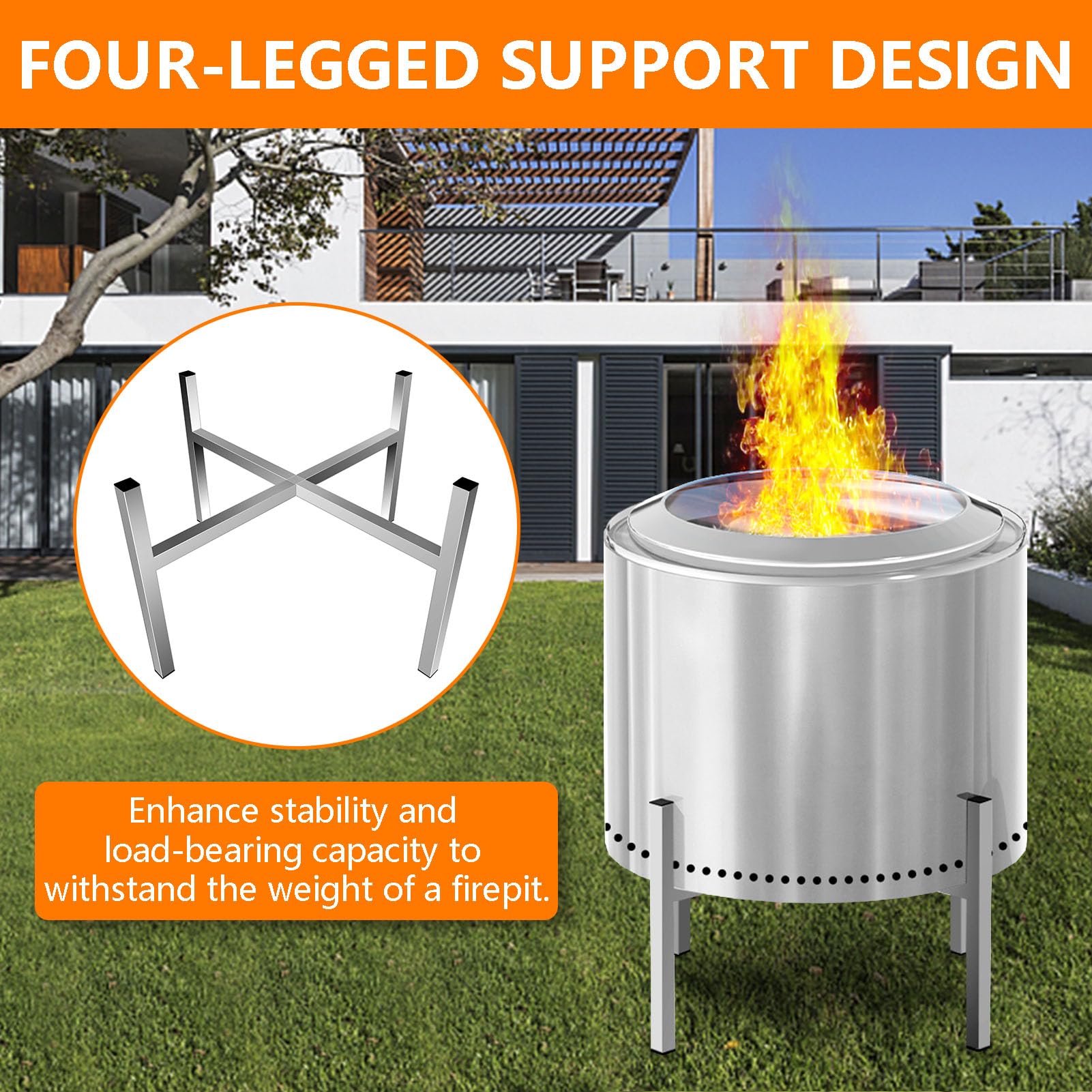 Supporto Braciere Tusivo - Acciaio Inox Per Solo Stove Yukon 68,6cm