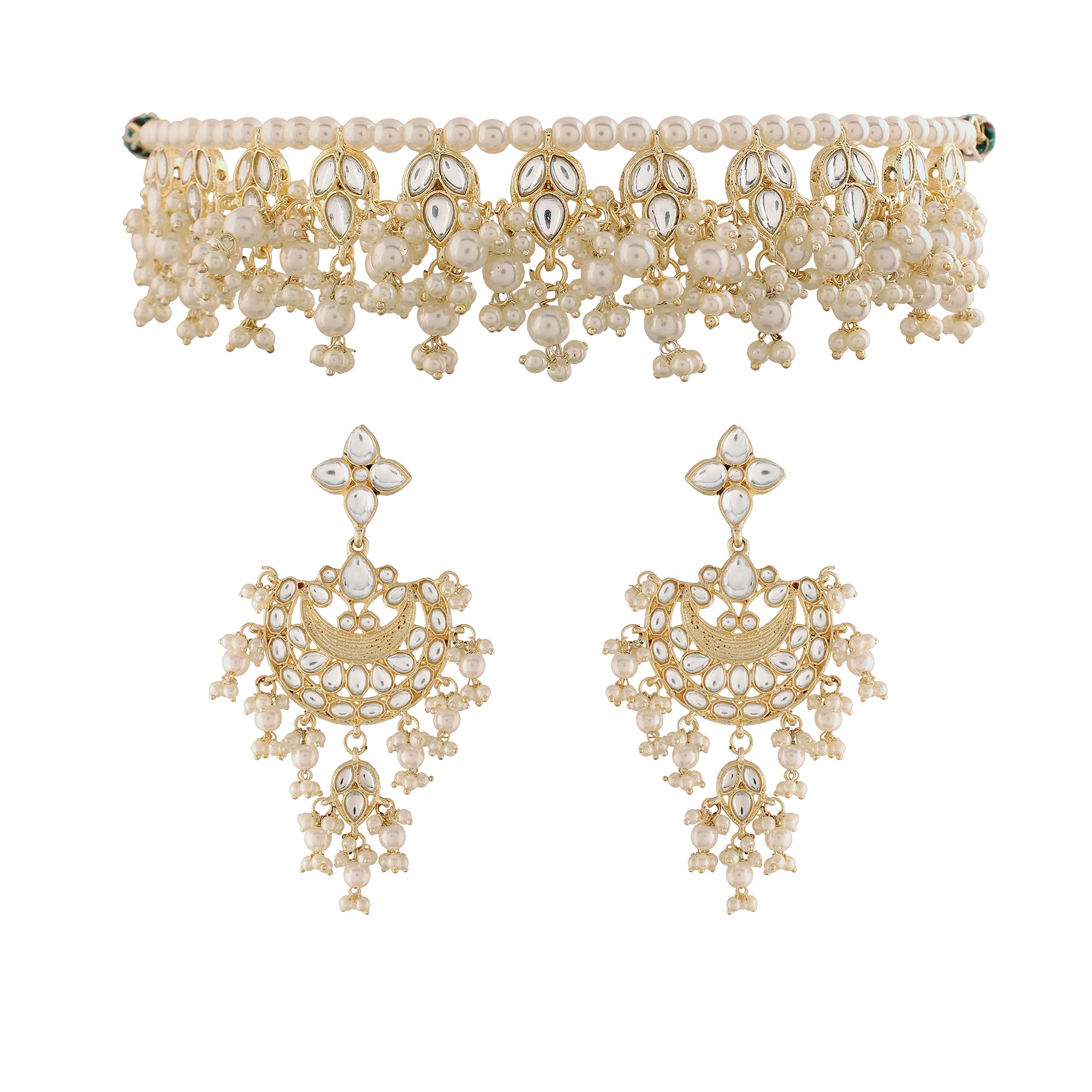 I Jewels Gold Plated Traditional White Pearl & Kundan Studded Choker Necklace Jewellery Set For Women (ML305W) (B09MFZ2P2F) Amazon Price History, Amazon Price Tracker