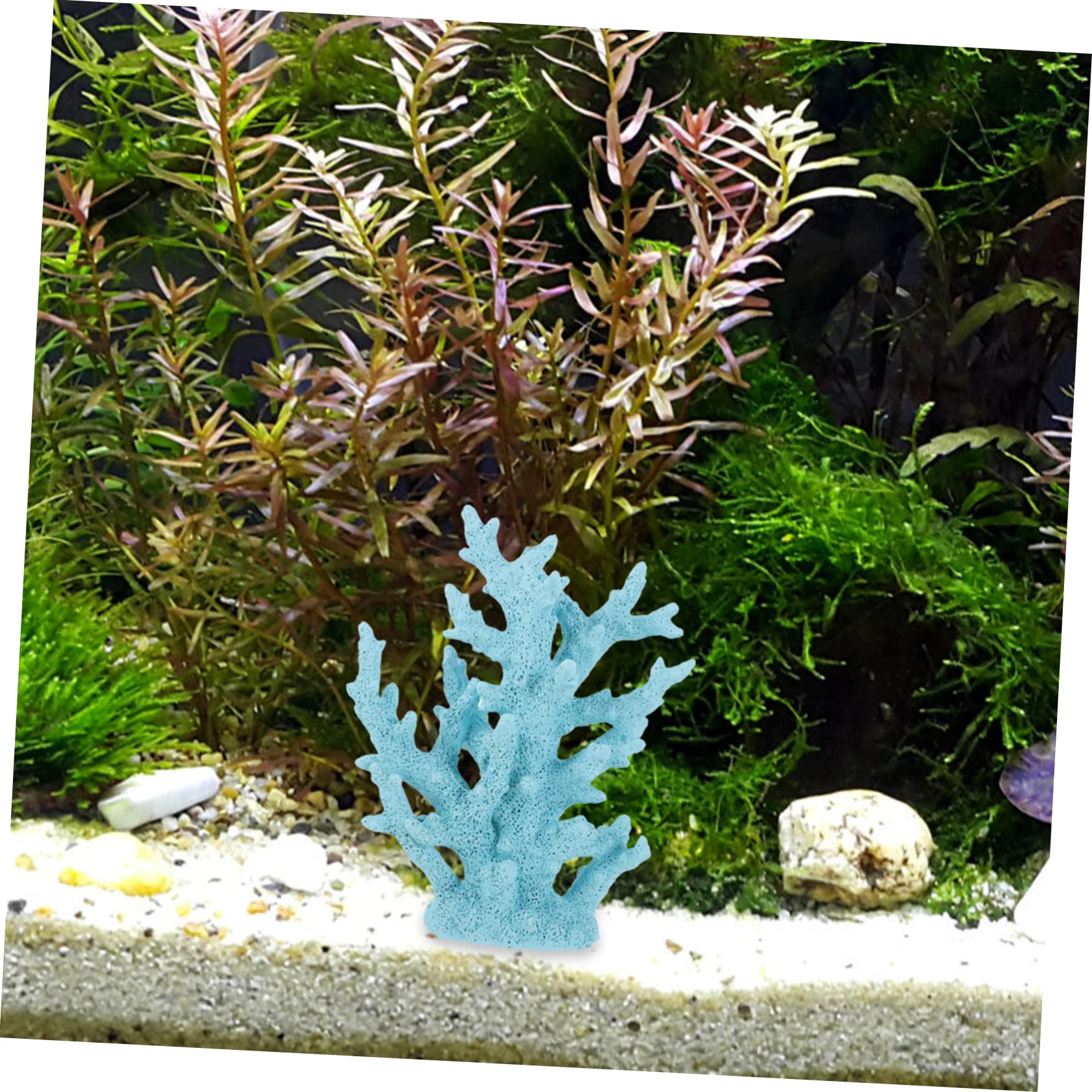 Mikikit Künstliche Korallen-dekoration Für Aquarien Blaues Korallenornament Aus Widerstandsfähigem Resin Leicht Und Pflegeleicht Perfekter Blickfang Für Jedes Fischbecken Für