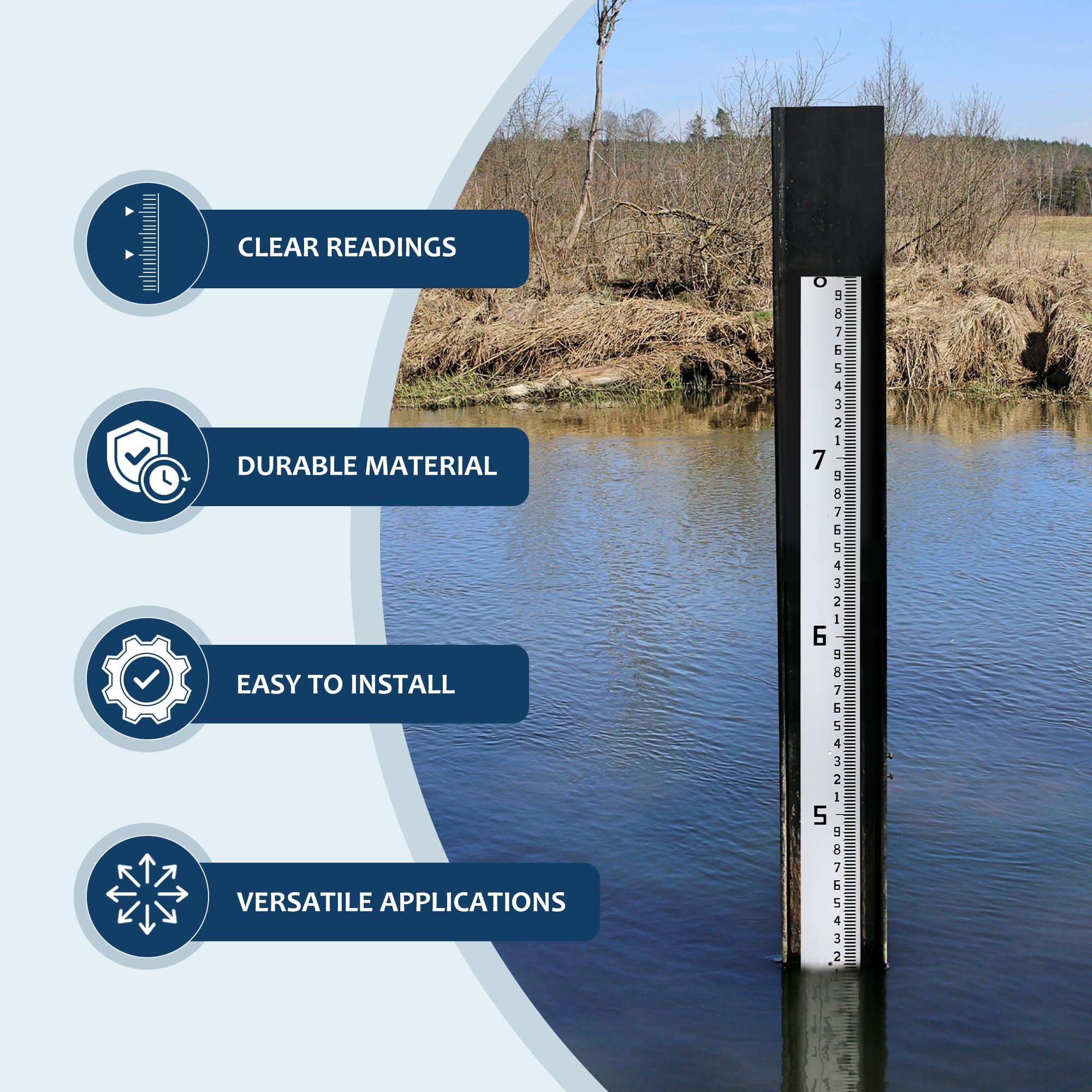 Water Level Gauge - Heavy-Duty Depth Ruler -7