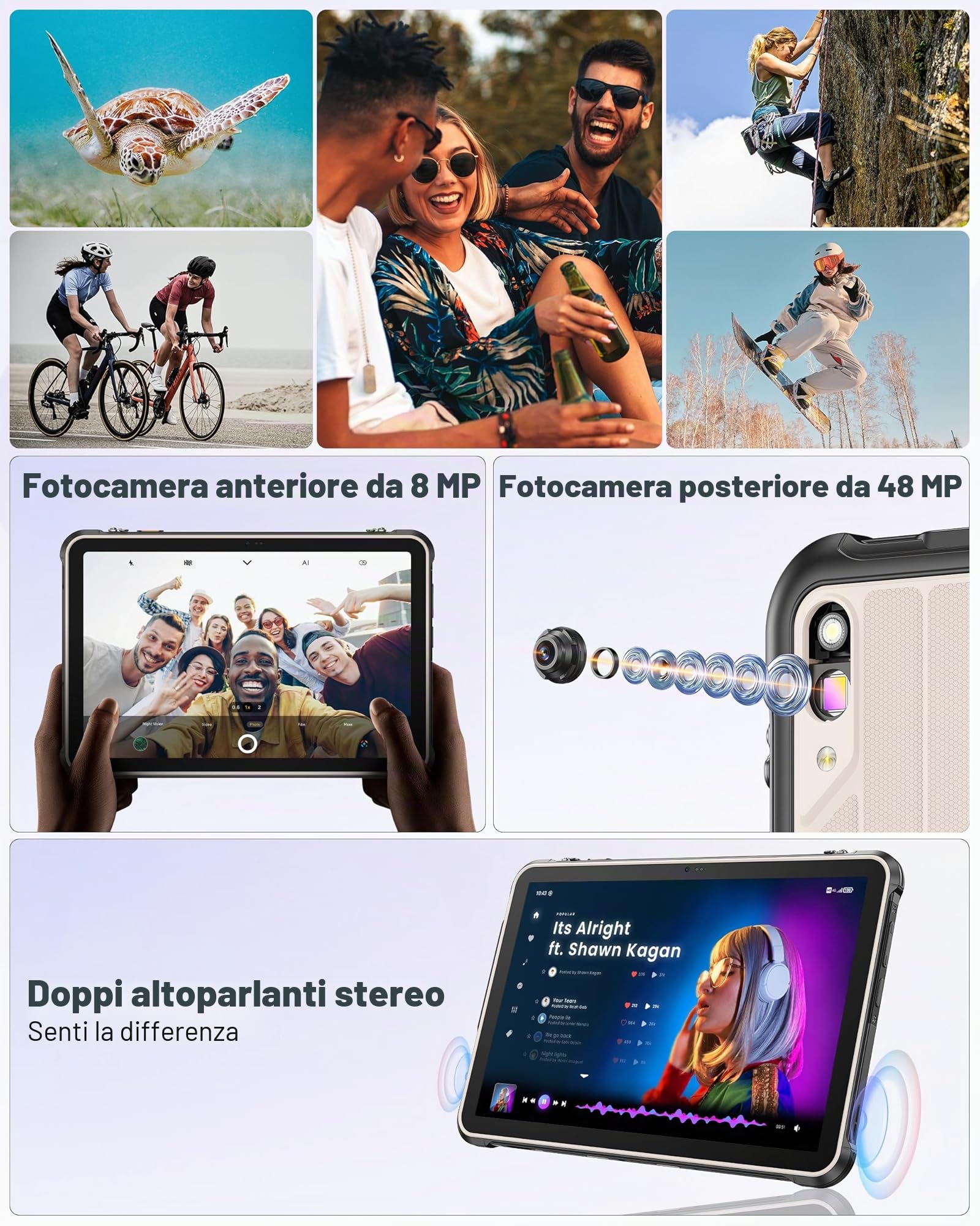 Ulefone RugKing Pad 2 Pro(2026) Tablet Rugged Android 16, 16GB+256GB, 10200mAh Tablet Indistruttibile 10,1" Pollici 90Hz, Dual 4G LTE + eSIM, IP68/IP69K, Fotocamera 48MP Tablet Robusto,NFC, GPS,Grigio