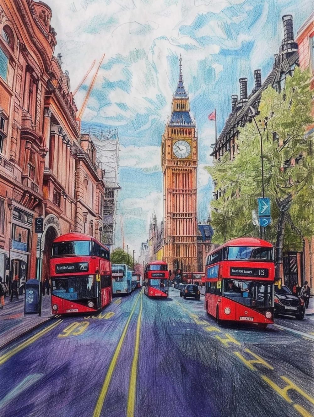 Set Da Ricamo Con Perline Fai-Da-Te Scenario Big Ben Kit Da Ricamo Con Perline Artigianato Con Paesaggi Fantasy Kit Da Ricamo Con Perline Kit Artigianale Con Perline Fai-Da-Te Per Principi 30x40cm