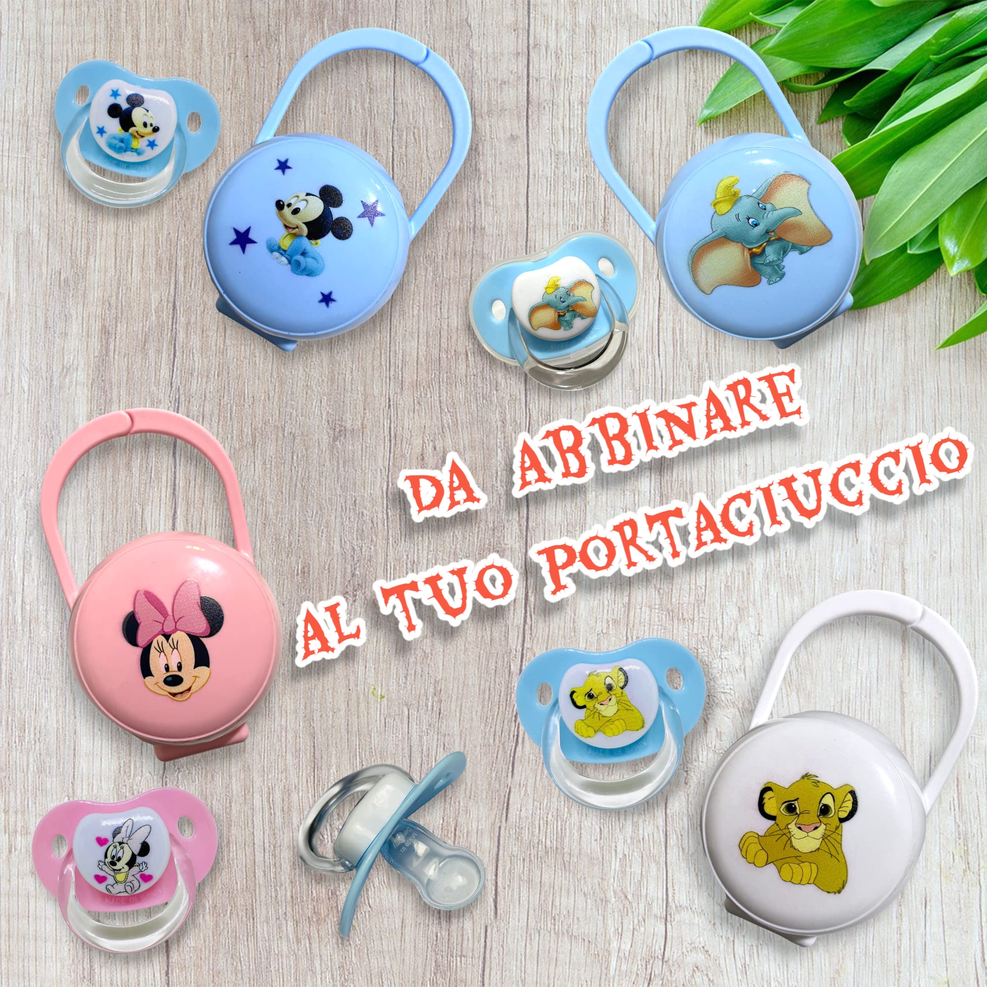 Catenella Portaciuccio Personalizzata con Nome per Neonati, Clip Ciuccio Universale Anticaduta, Idea Regalo Nascita (Minnie) - 4