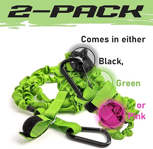 Miniatura 7 de Gradient Fitness 2 Pack Kayak Paddle Leash, 5-8 Feet Stretchable Paddle Strap with Carabiner Secure Leash Lanyard Rope for SUP Kayak Canoe Paddle