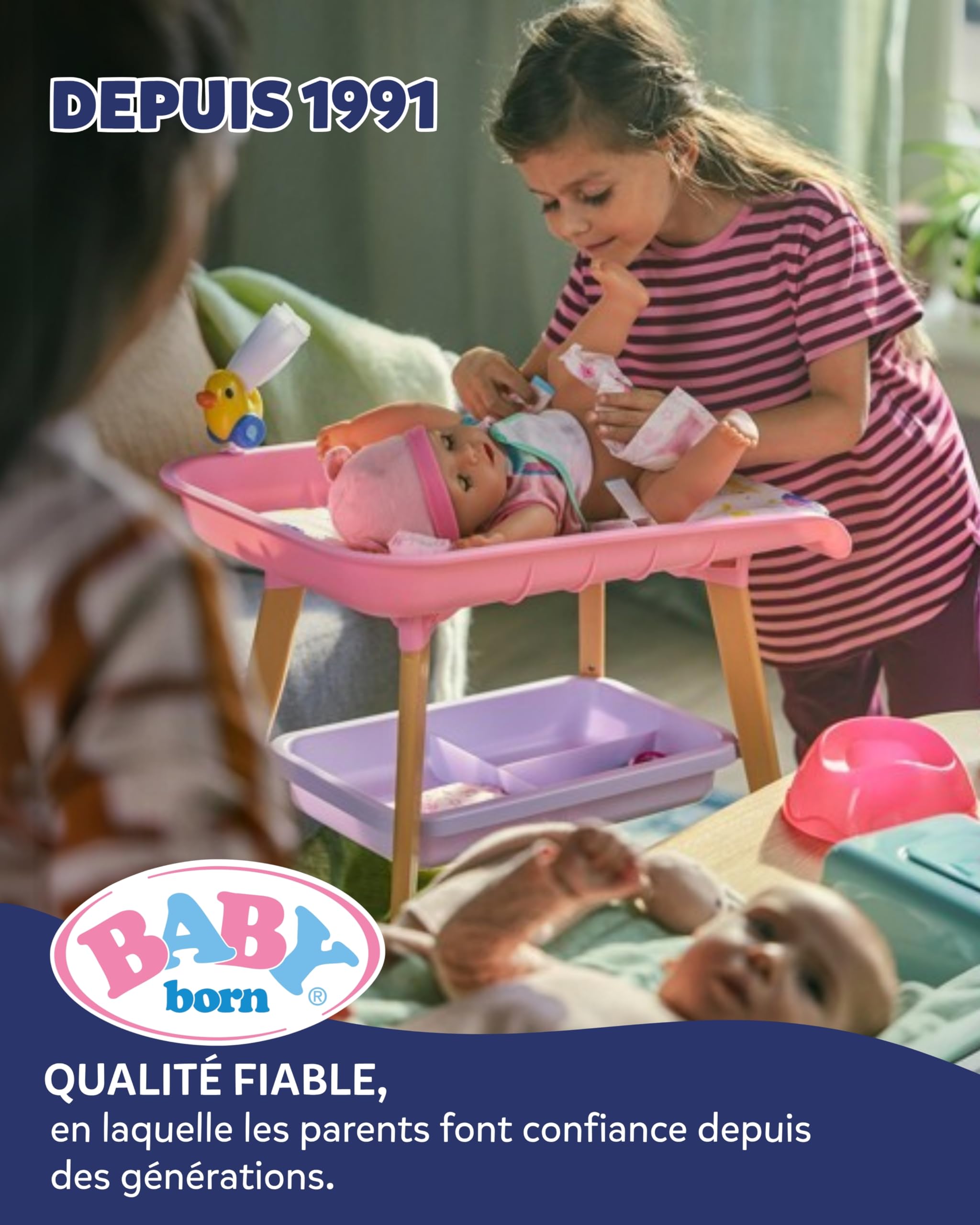 BABY born Sirène - Poupée de 43 cm - Cheveux de Haute qualité avec mèches colorées - Queue Lumineuse - Fonctionne avec des Piles - Convient aux Enfants à partir de 3 Ans