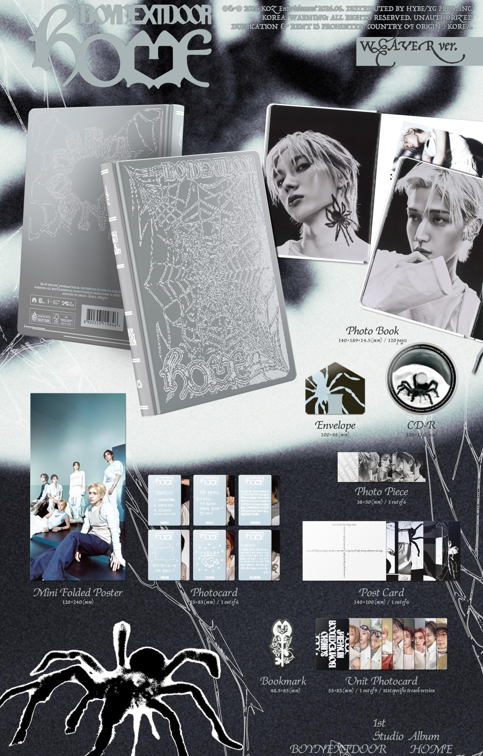 BOYNEXTDOOR HOME [Navegator + Weever + BUNKER Photobook 3 Ver Set] 1er álbum de estudio