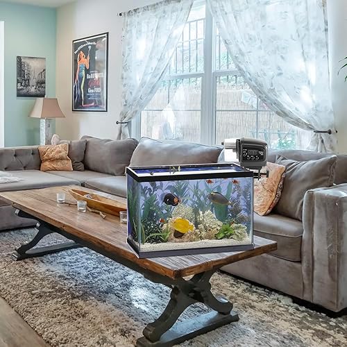 Miniatura 2 de Comedero automático para peces de acuario, dispensador eléctrico programable de alimentos para peces con temporizador, temporizador de alimentos