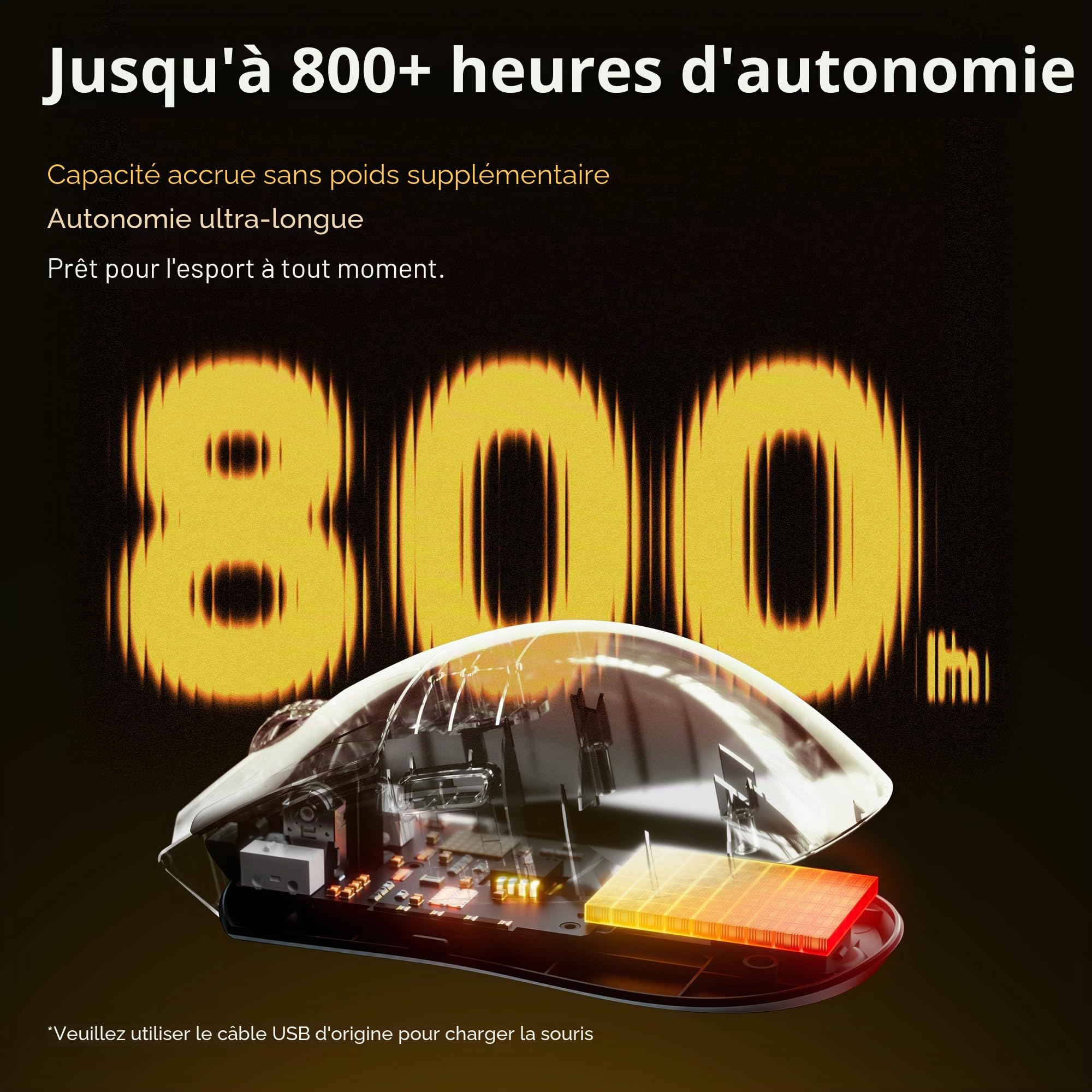 ATK Blazing Sky X1 V2 Extreme Souris de jeu sans fil, capteur ultra PAW3950, DPI jusqu'à 42 000, 54 g, poids léger, 8 K, autonomie de la batterie 265 heures, revêtement nano, double mode 2,4 G/filaire