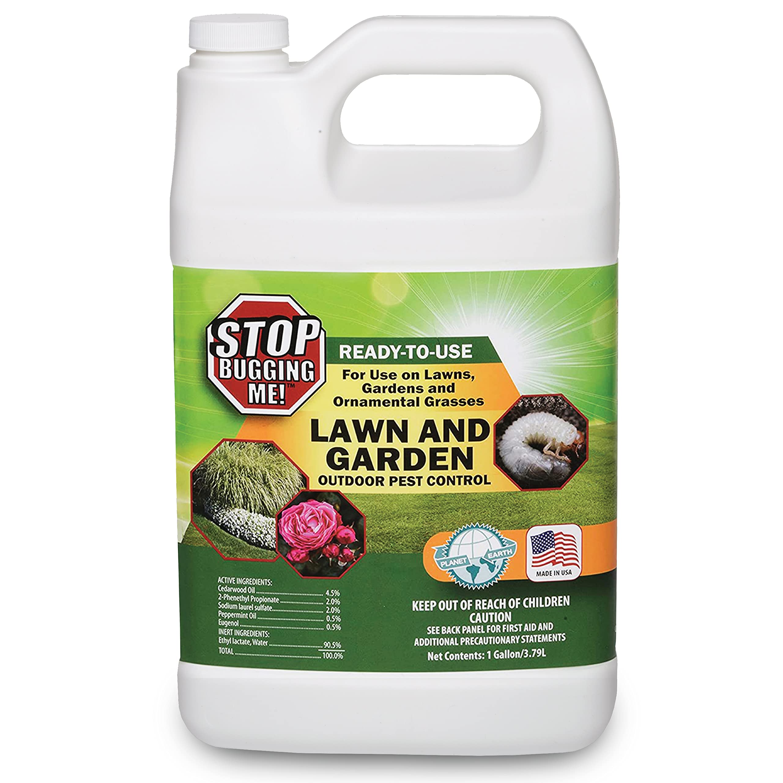 EcoClear Products 774531, Stop Bugging Me! All-Natural Non-Toxic Lawn & Garden Outdoor Pest Control, Ready To Use with Trigger Sprayer, 1-Gallon