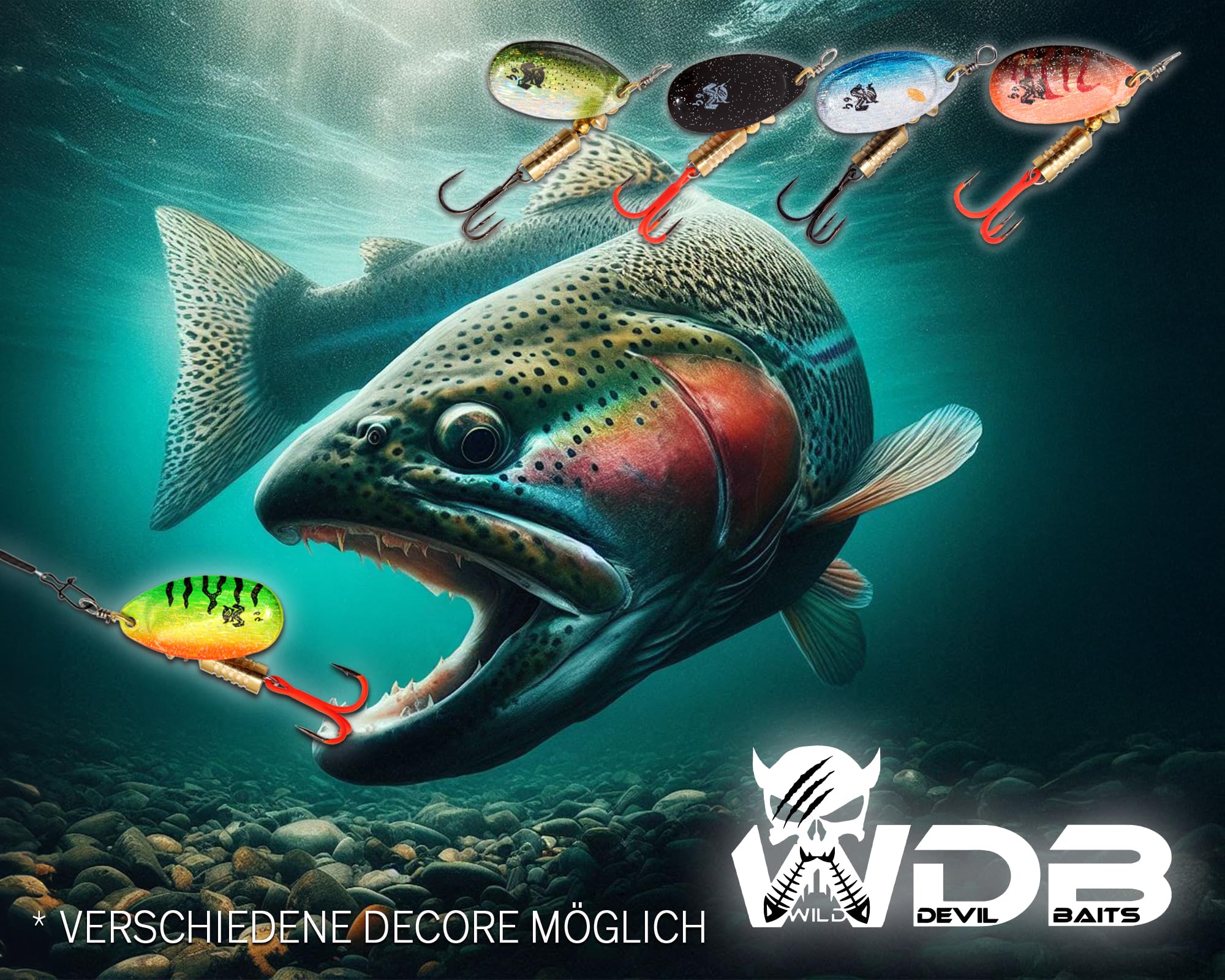 Angel-Berger Tele Angelset Forelle mit Tasche und Zubehör Trout Fishing Set Angelrute Angelrolle Forellenköder