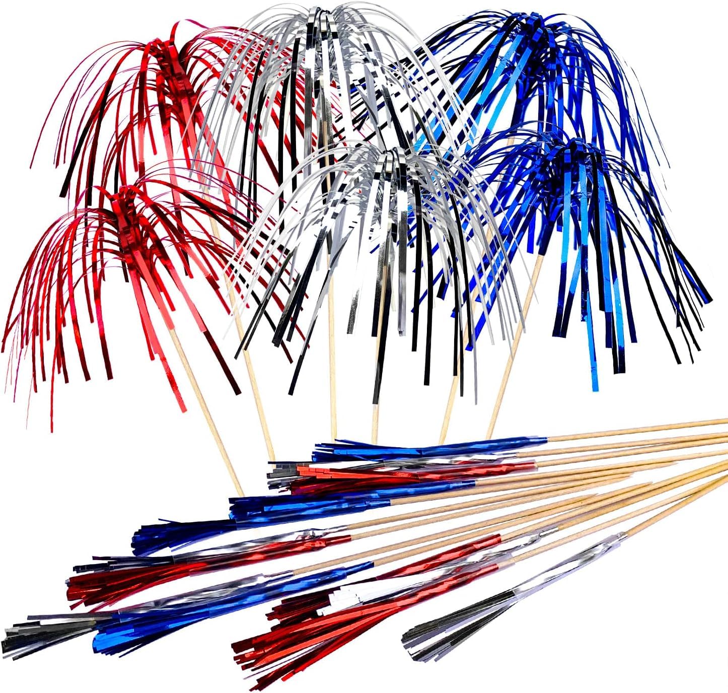 Prakritii Cultivating Green Bamboo Skewer | 6" Swizzle Sticks fire Works Theme | Bamboo Cocktail Sticks Skewers for Drinks,Appetizers, Desserts | Fancy Toothpicks for Wedding Party (Pack of 100)