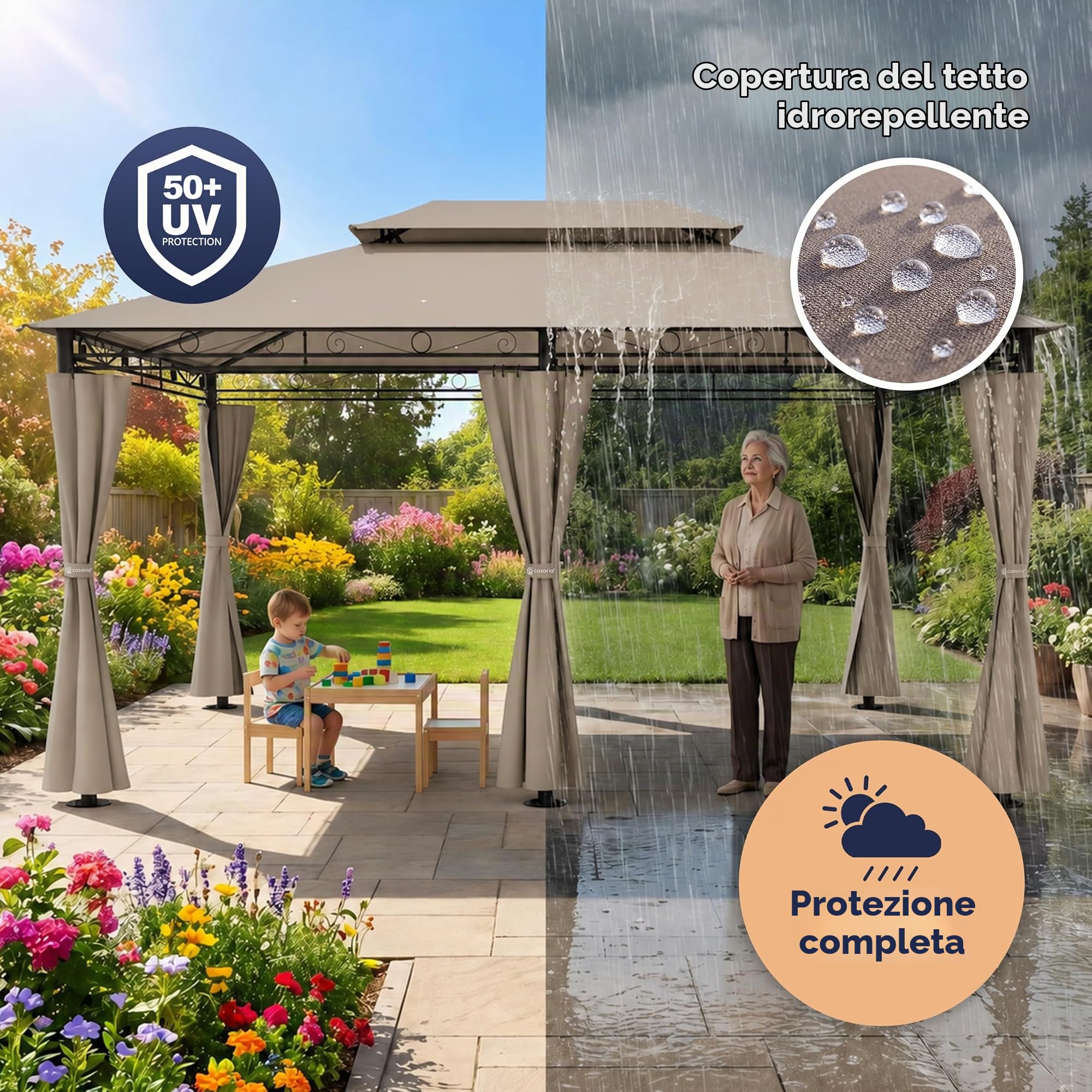 Casaria Gazebo Topas Padiglione 3x4m in Metallo
