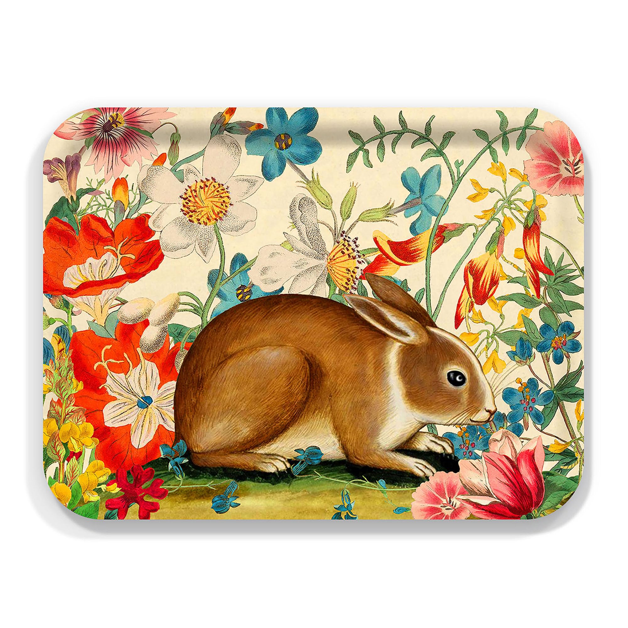 Plateau rectangulaire bois de bouleau Caskata Bunny Maximus lavable et anti-tache