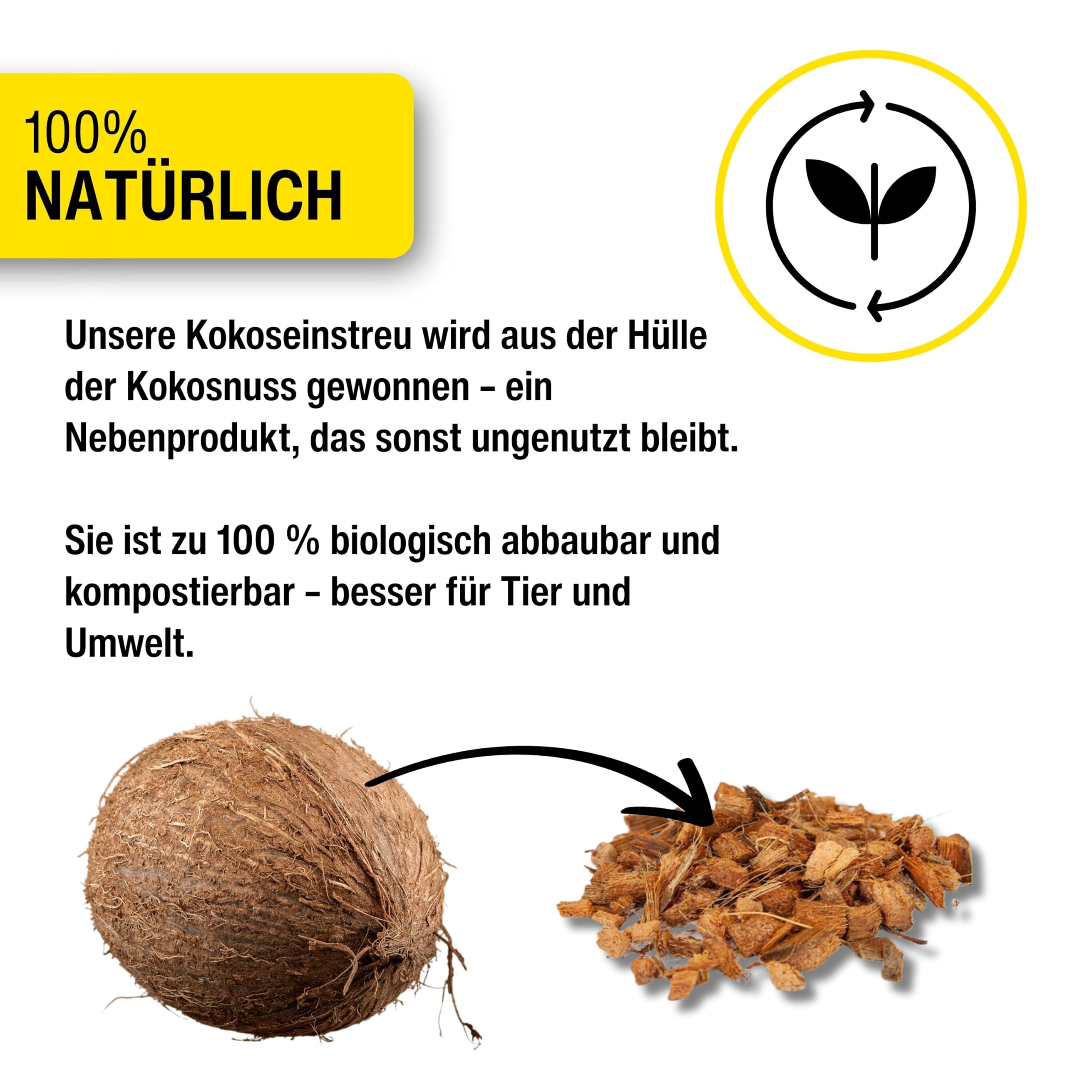 horizont Kokoseinstreu 100 L grob für Geflügel, Kleintiere