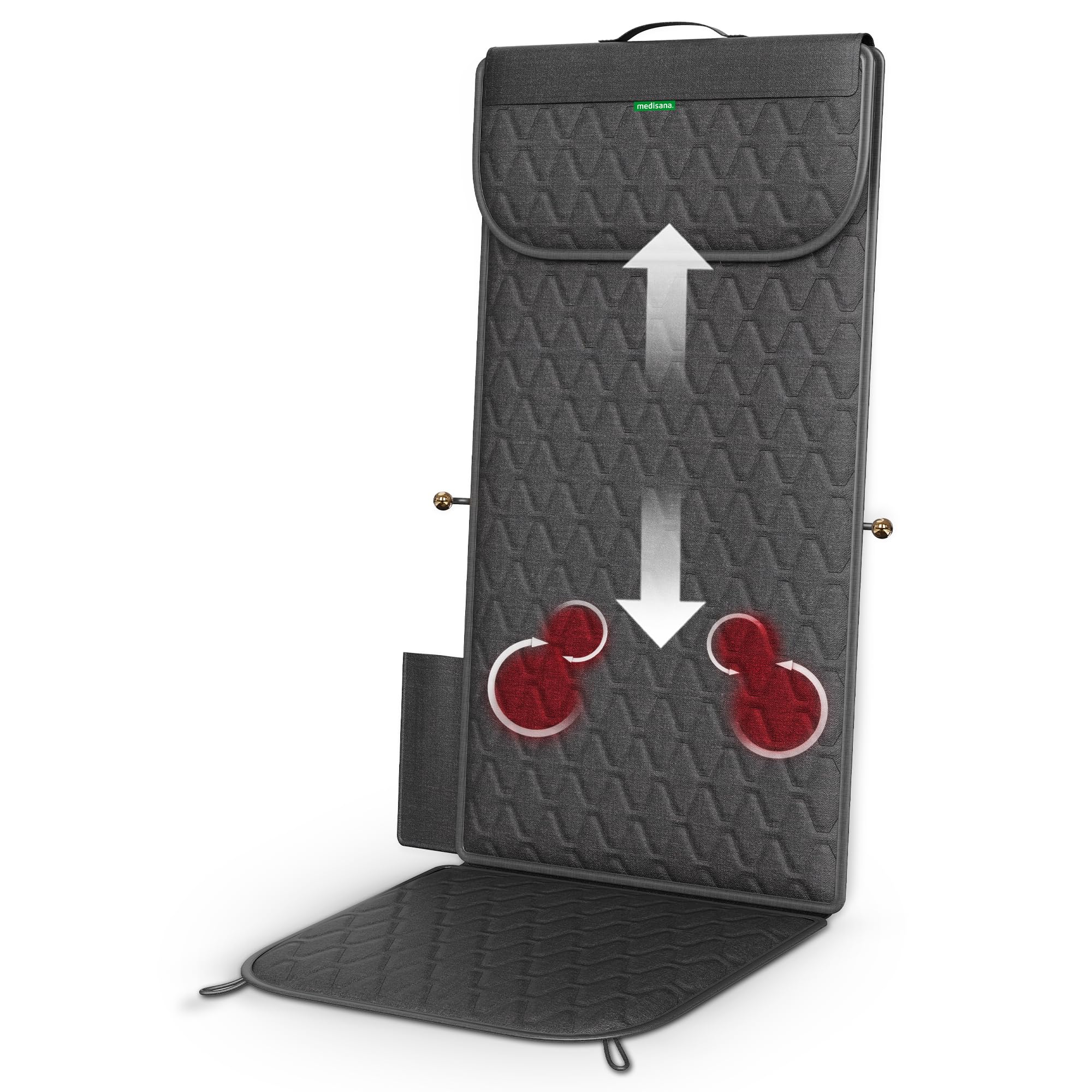 medisana MC 700 funda de masaje Shiatsu, masajeador cervical y para espalda y cuello, esterilla de masaje extrafina y ligera con gran superficie y calor, se puede utilizar tumbado o sentado