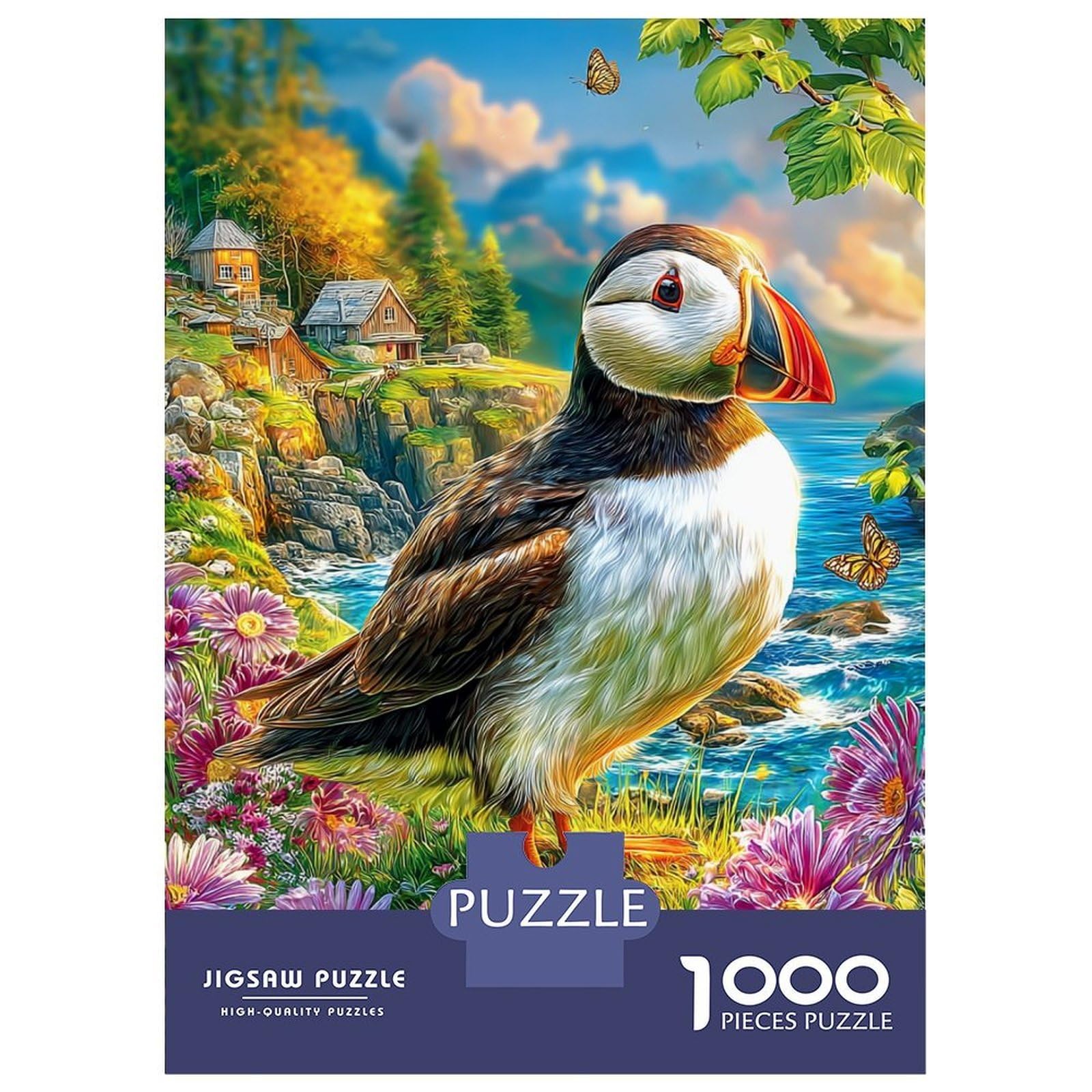 Puffin 1000 Piece Impossible Puzzle for Adults - Challenging Jigsaw Puzzles, Family Activity & Game Gift 38x26cm/1000pcs