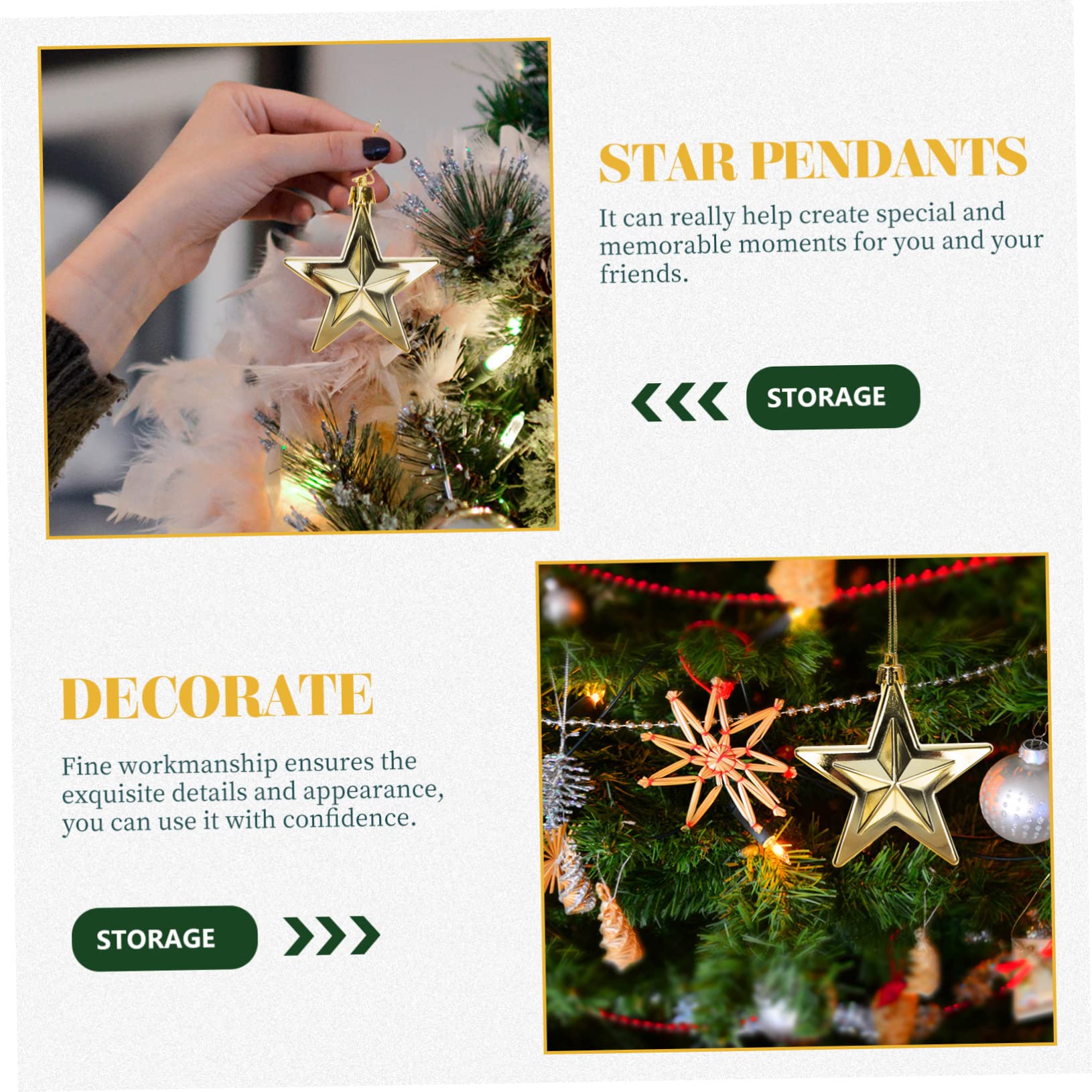 PRETYZOOM 60 STK Weihnachtsbaum-anhänger Christbaumschmuck Weihnachtskugel Ornamente Christbaumkugeln Hängender Weihnachtsstern Anhänger Für Weihnachten Mini-baumschmuck Hausbedarf Plastik