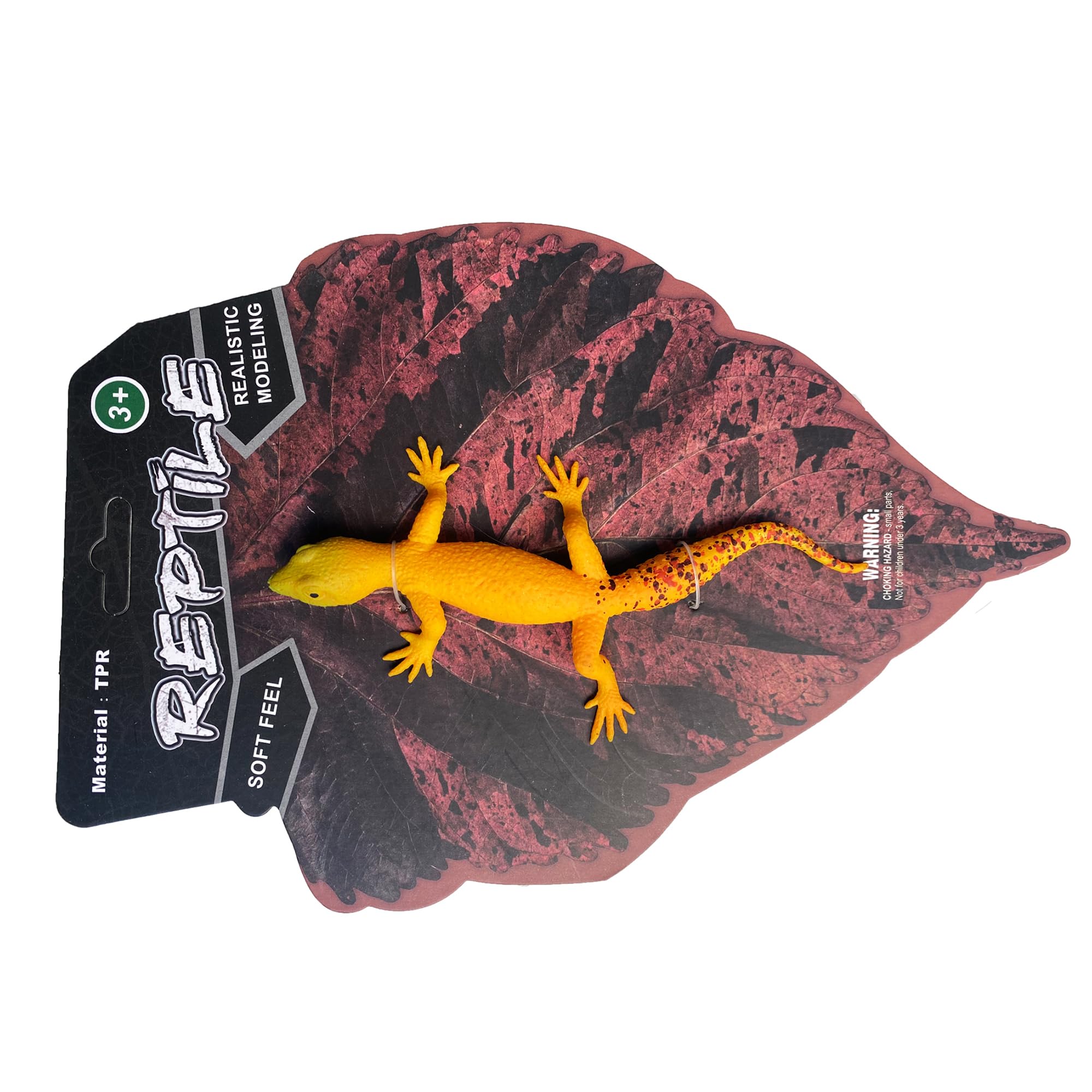 MACMERISEGalaxy Yellow Lizard Toy with Red Spots - Realistic Reptile Animal Figurine | Educational Gecko Model | Collectible Toy for Kids & Reptile Lovers