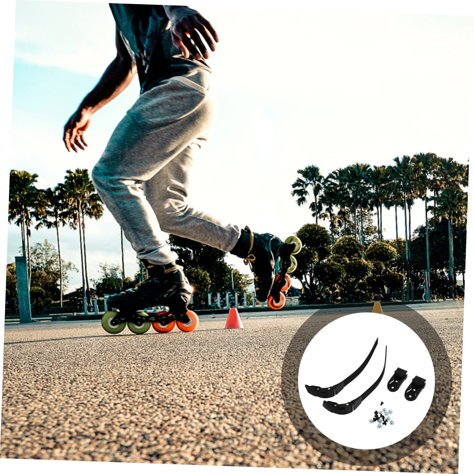 Sosoport 6 Sets Skate Accessories Replacement Buckles Adjustable PVC Straps for Roller Skates Fit