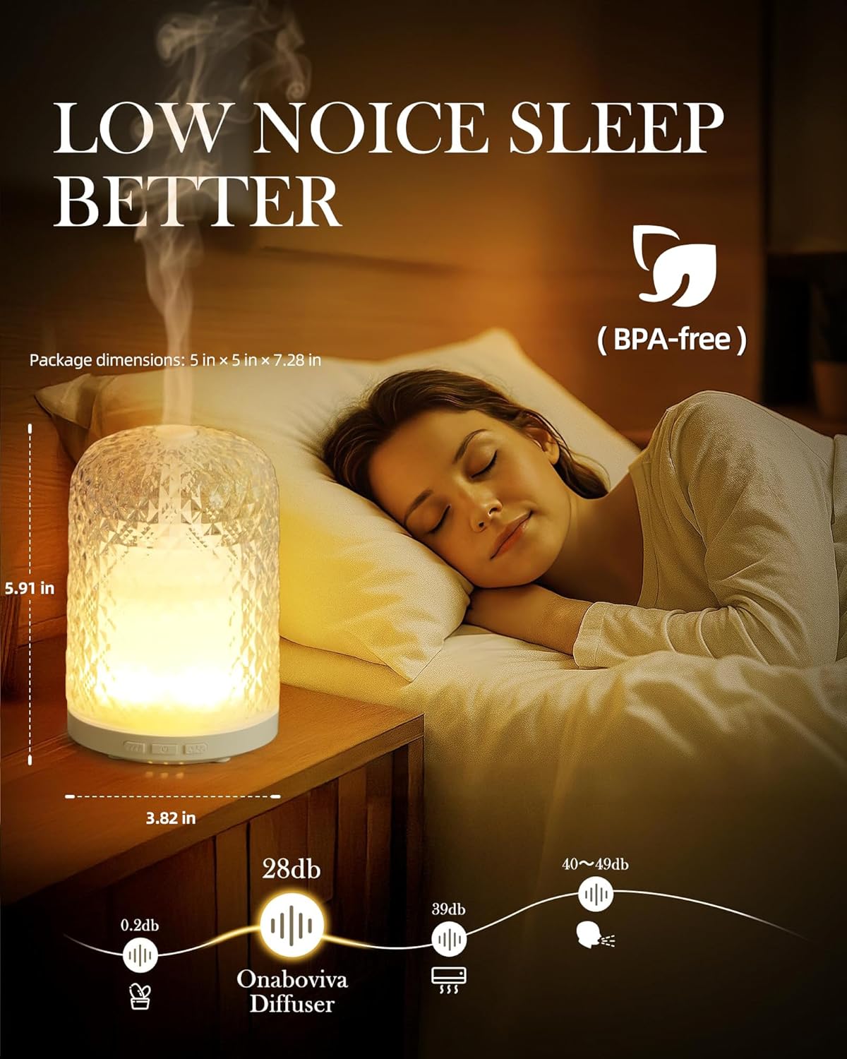 Essential Oil Diffuser – 2.4MHz Ultrasonic Aromatherapy Diffuser, Health Night Light, Timer & Auto Shut-Off, BPA-Free, 120ml Glass Oil Diffuser for Home, Office, Spa, Yoga - Image 2