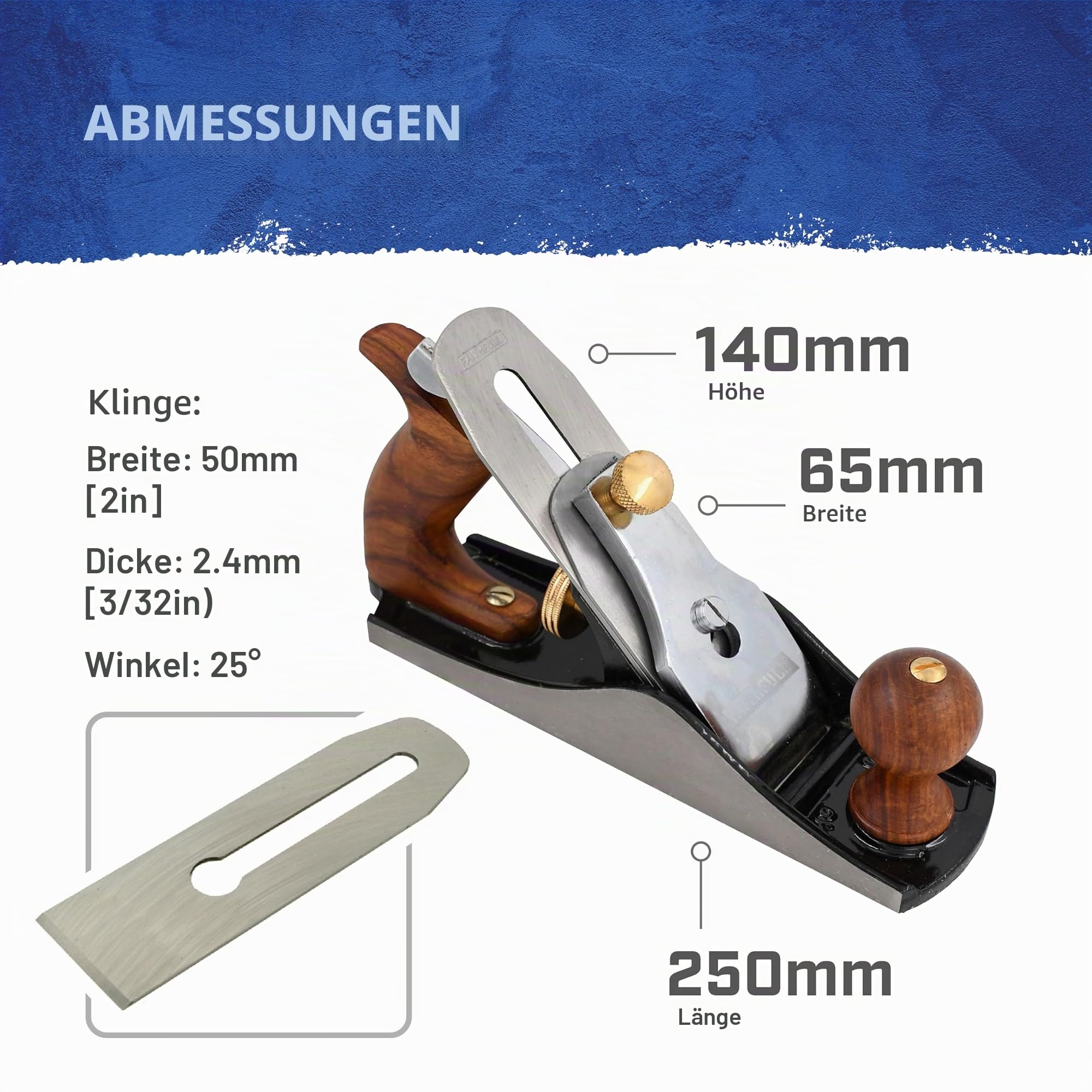 Faithfull Schlichthobel Nr. 4 – Präzisionsgefertigter Holzhobel aus Gusseisen für Hart- und Weichholz, Oberflächenbearbeitung, Tischlerarbeiten und allgemeine Zimmereiarbeiten