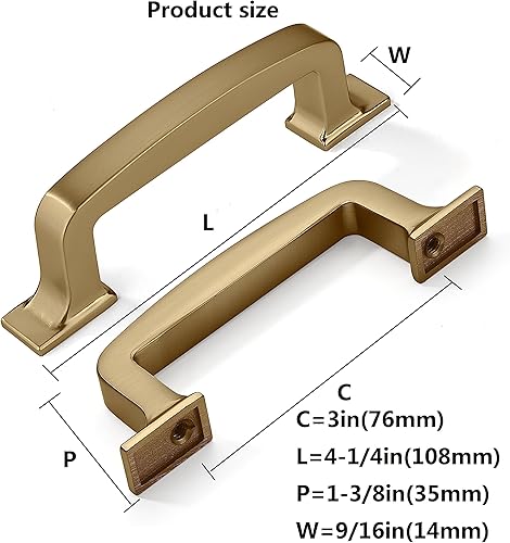 Miniatura 9 de khtumeware Paquete de 10 tiradores de bronce champán de 5 pulgadas para cajones de latón cálido, manijas de cocina para gabinetes de cocina, manijas