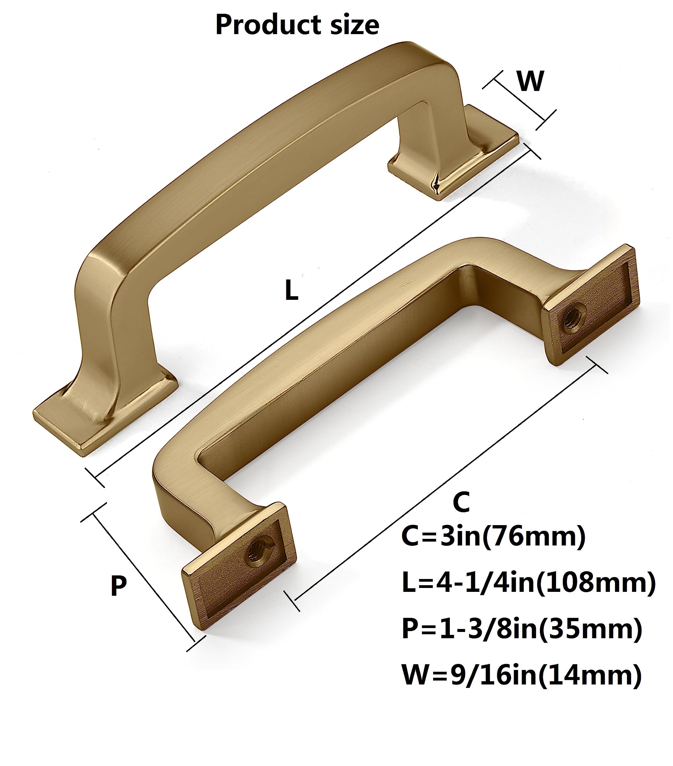 KHTUMEWARE-80266 Antique Brass Cabinet Pulls CTC 3 in (76 mm) 2-Pack in Antique Brass — KHTUMEWARE