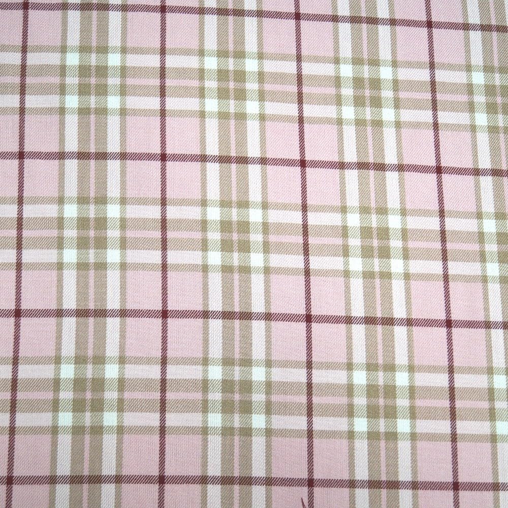 Polyviscose Tartan Fabric Fashion Scottish Plaid Check Woven (Sold Per Half Metre)