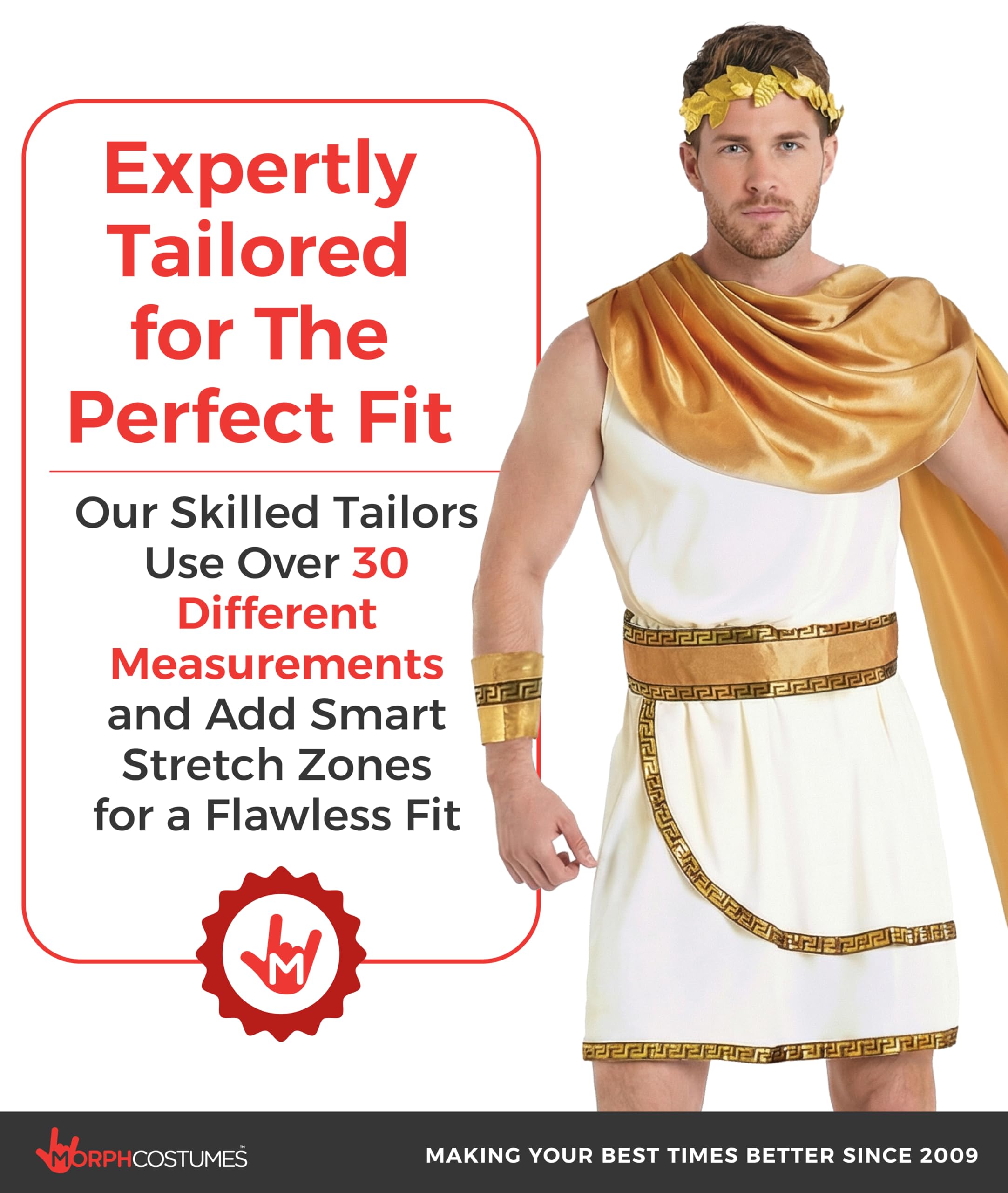 Morph Costume Dio Greco Uomo, Apollo Costume Romano Uomo, Vestito Greco Toga Zeus, Carnevale Imperatore Romano Adulti