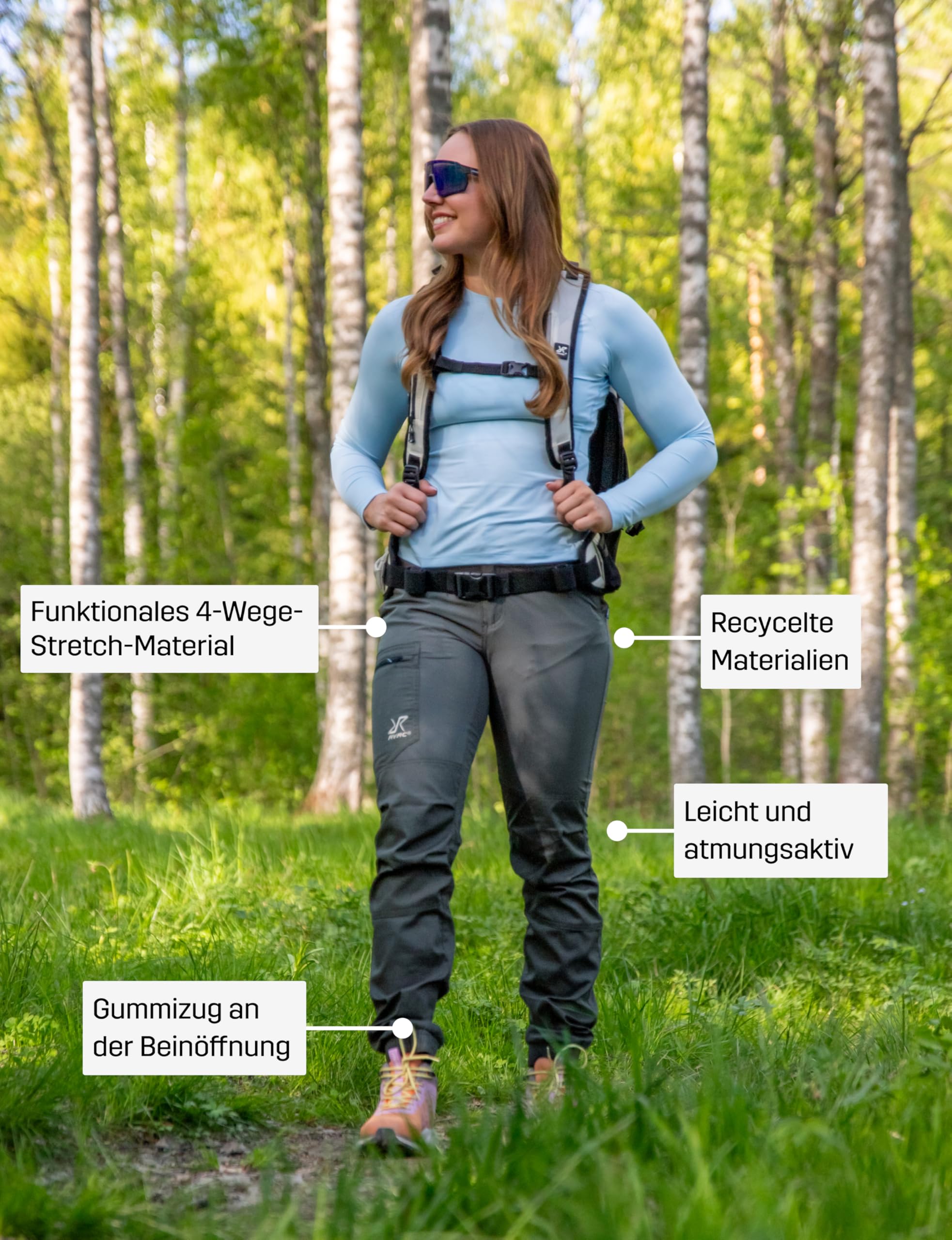 RevolutionRace Rambler Lightweight Pants für Damen, Robuste und leichte Wanderhose für draußen