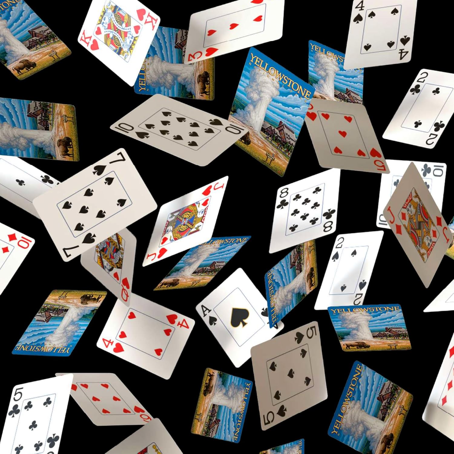 Boardwalk Puzzles Premium Featherlight Unique Playing Cards, Fun Themed Deck for Home and Travel | Yellowstone National Park