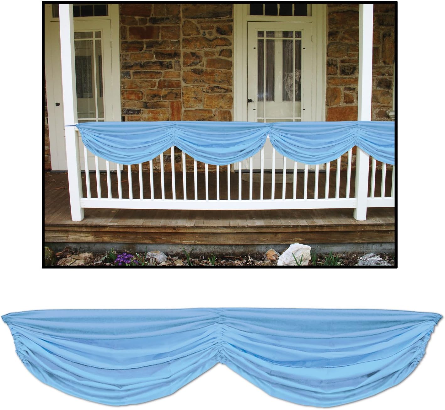 Beistle Light Blue Party Decorations, Indoor/Outdoor Fabric Bunting, Pack 6