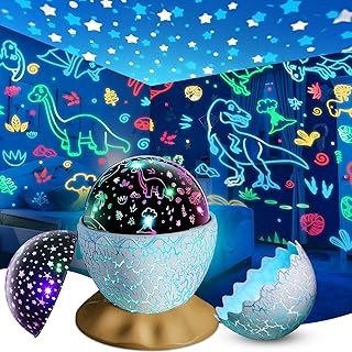 恐竜 卵 ナイトライト おもちゃ 2イン1 恐竜 & スター プロジェクター 子供用 3-5 6 7 8 9 10歳 男の子 女の子 夜 ライト ランプ 男の子 クリスマス 誕生日 ギフト 子供 年齢 3-12歳 ストッキング 詰め物
