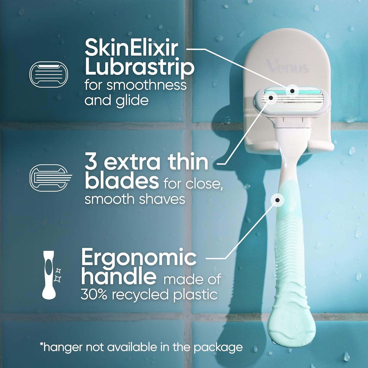 Gillette Venus Smooth Sensitive Women's Razor - 1 Handle + 2 Blade Refills