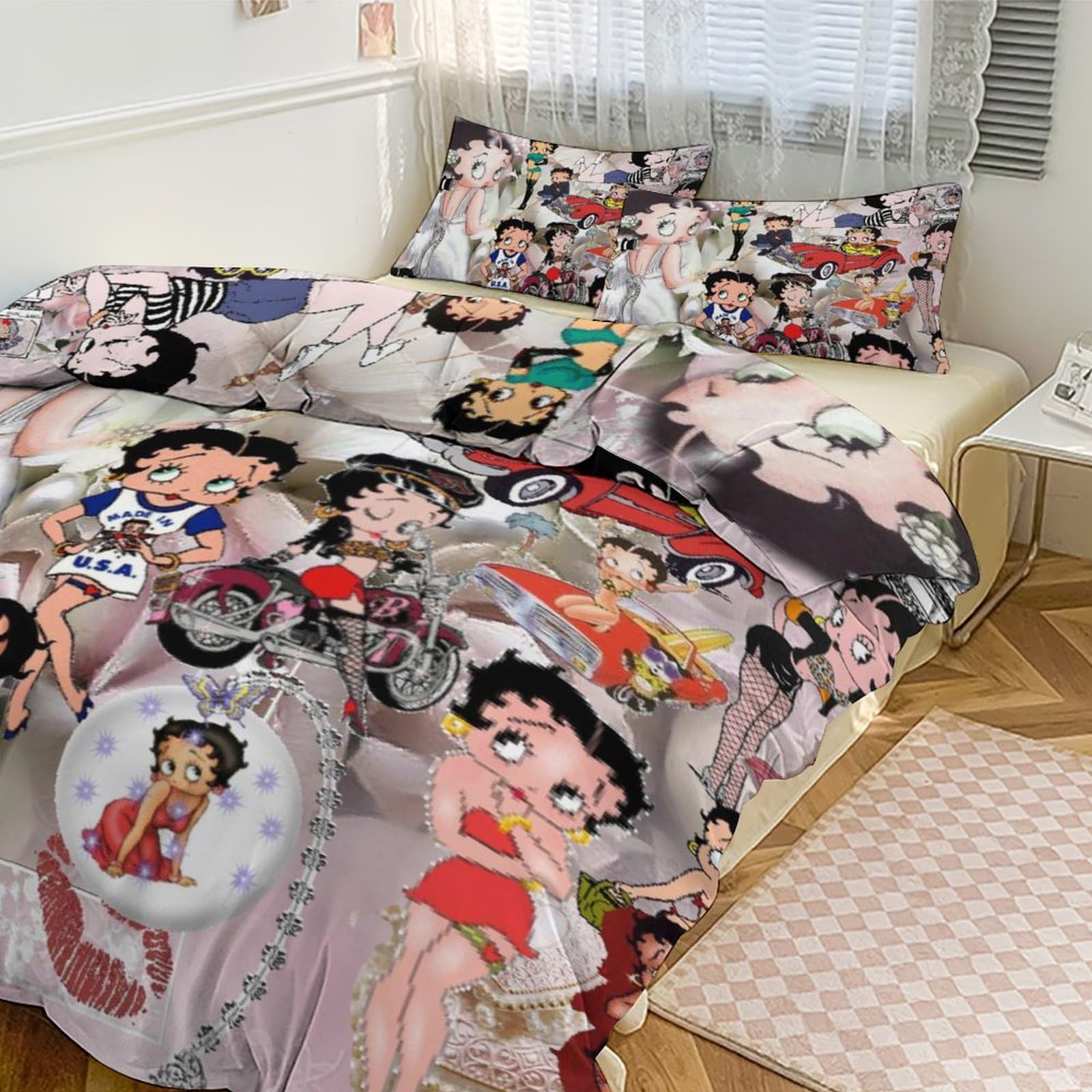 Amazon｜ベティちゃん アニメ キャラクター 掛け布団カバー 3点セット 