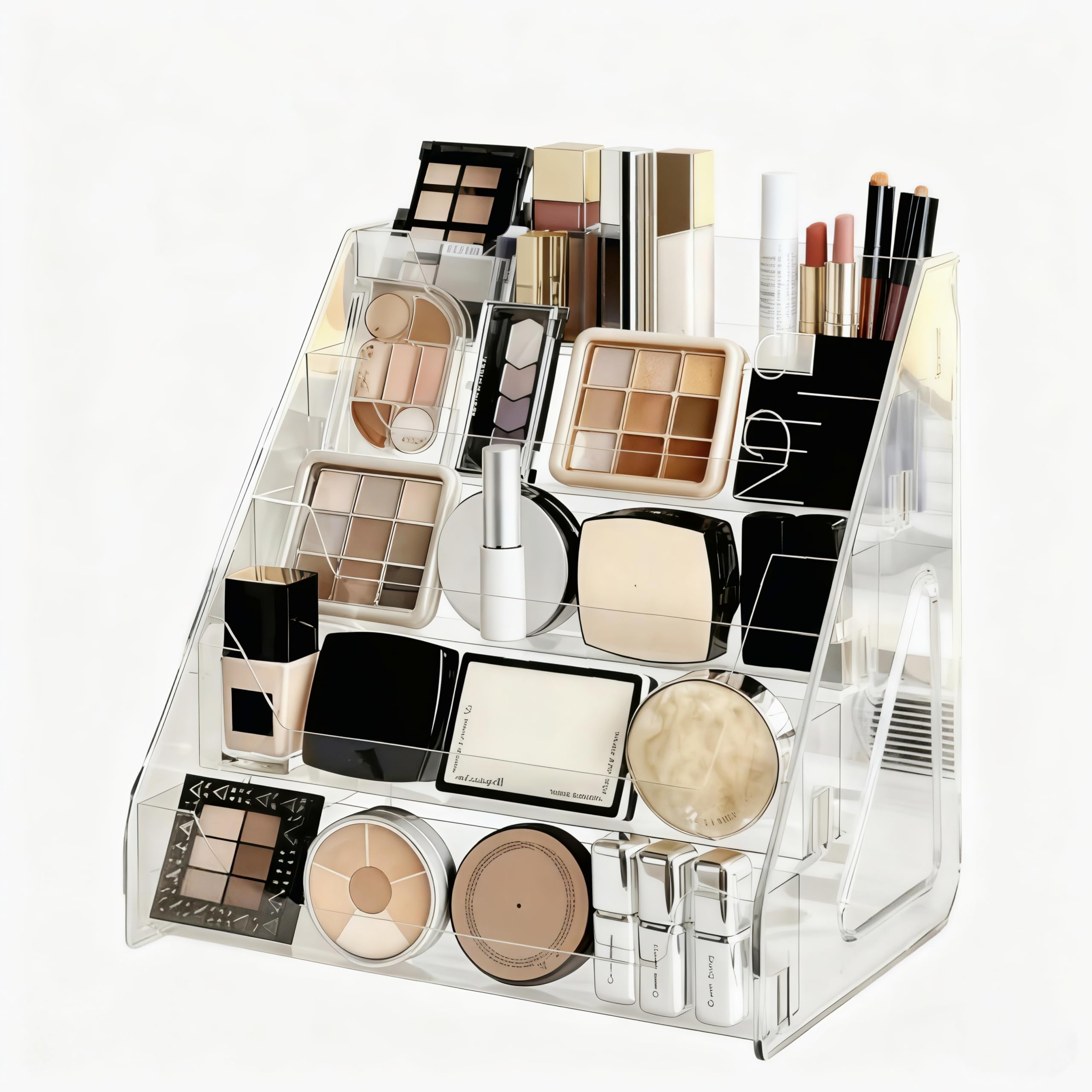 5 Layer Large Capacity Cosmetics Organizer, Acrylic Display Stand for Nail Polish, Clear Acrylic Cosmetic Stand, Cosmetic Display Case, Makeup Stand for Brushes, Eyeshadow, Lotions, Lipstick