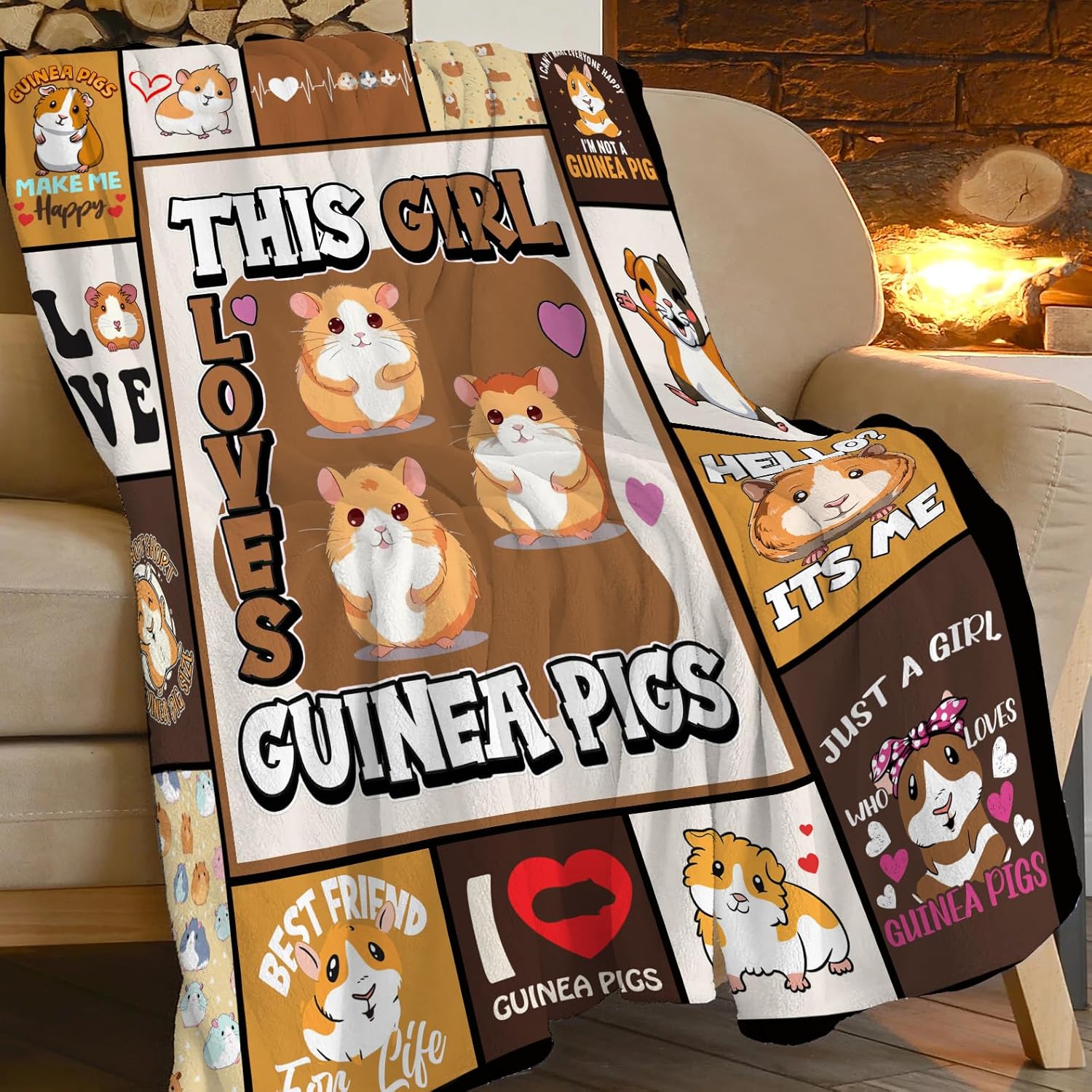 Cute Guinea Pig Blanket Just Girl Who Loves Guinea Pig
