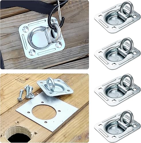 Miniatura 8 de Lonffery Paquete de 6 anclajes de amarre de anillo en D empotrados y paquete de 4