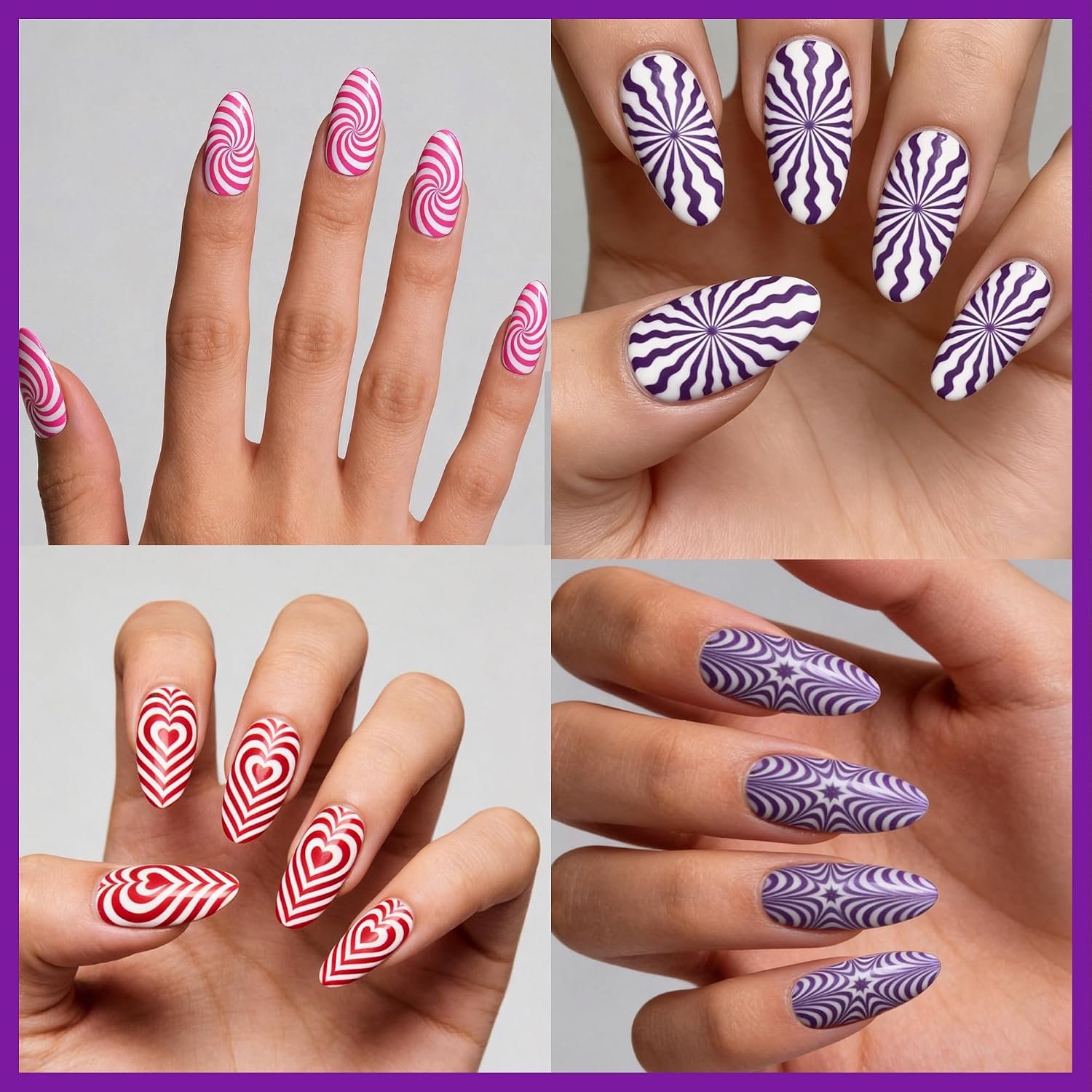 Geometric Nail Stamping Plate Optical Illusion Spiral Swirl Radial Pattern Nail Art Image Plate Stainless Steel Stamping Template