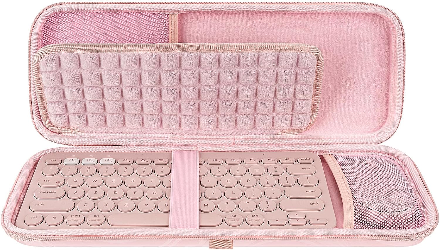 Keyboard Hard Travel Case, Compatible with Logitech K380, Pebble Keys 2 K380s, M350, M350s & More, Pink