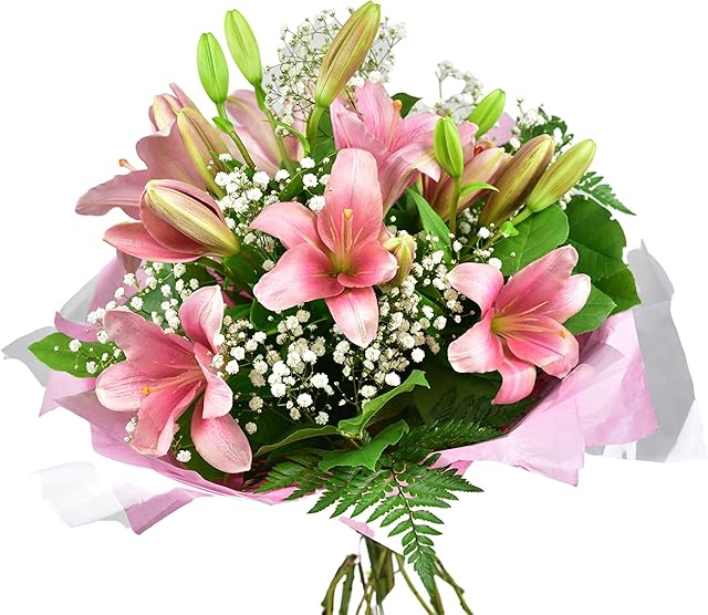 Splendid Lilies Fresh Flowers Delivered -Next Day UK Delivery - Special Flowers -.Birthday- Thank You-Get Well Soon Congratulation- Fresh Flowers, Beauty Gift, Lovely Bouquet,